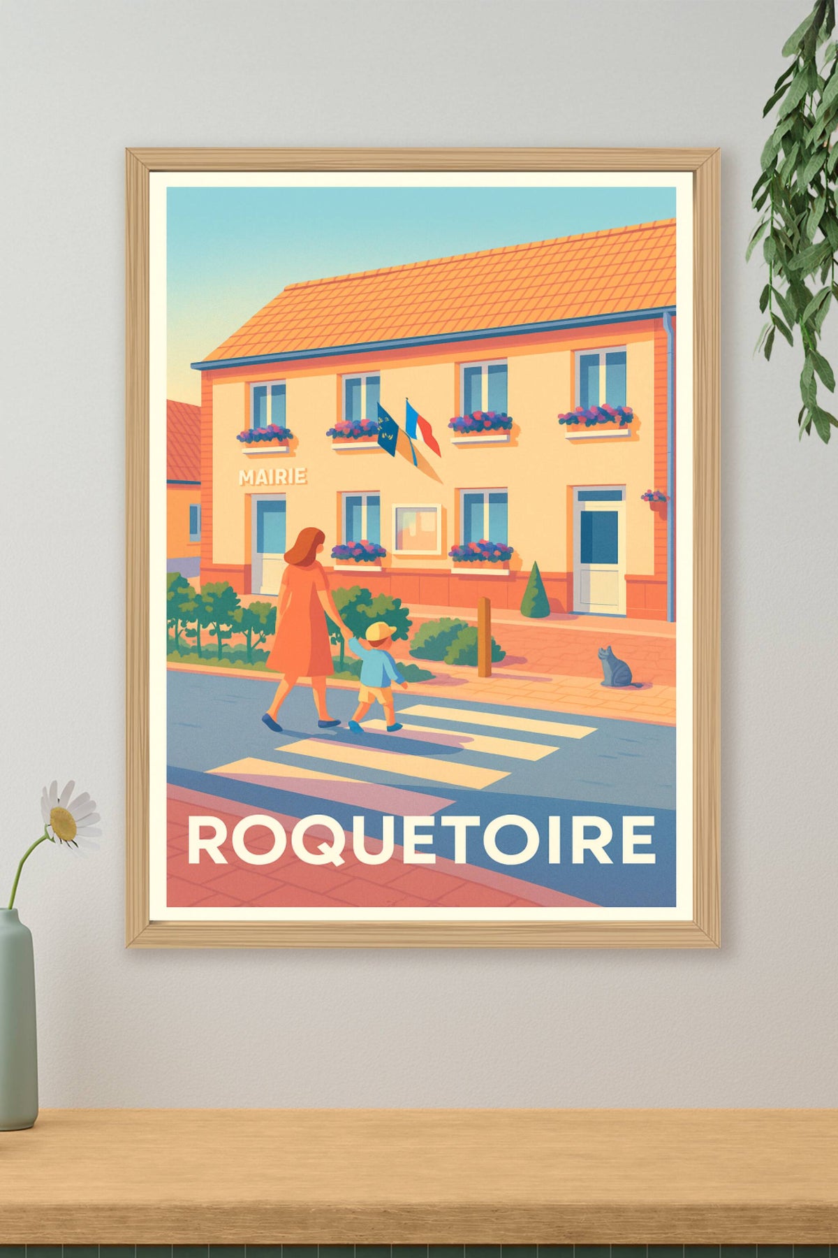 Affiche Roquetoire — Charme et douceur de la vie locale · poster d'art de Roquetoire