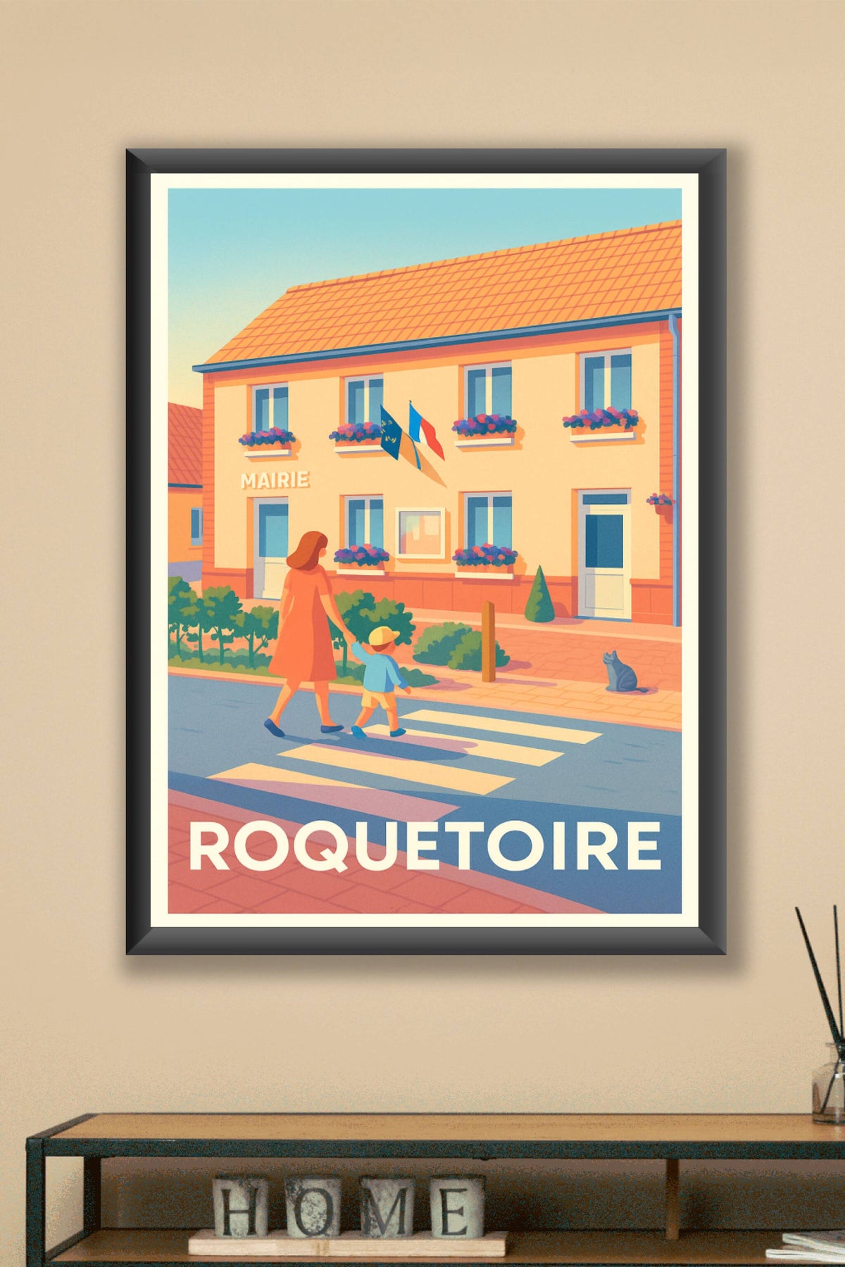 Affiche Roquetoire — Charme et douceur de la vie locale · poster d'art de Roquetoire