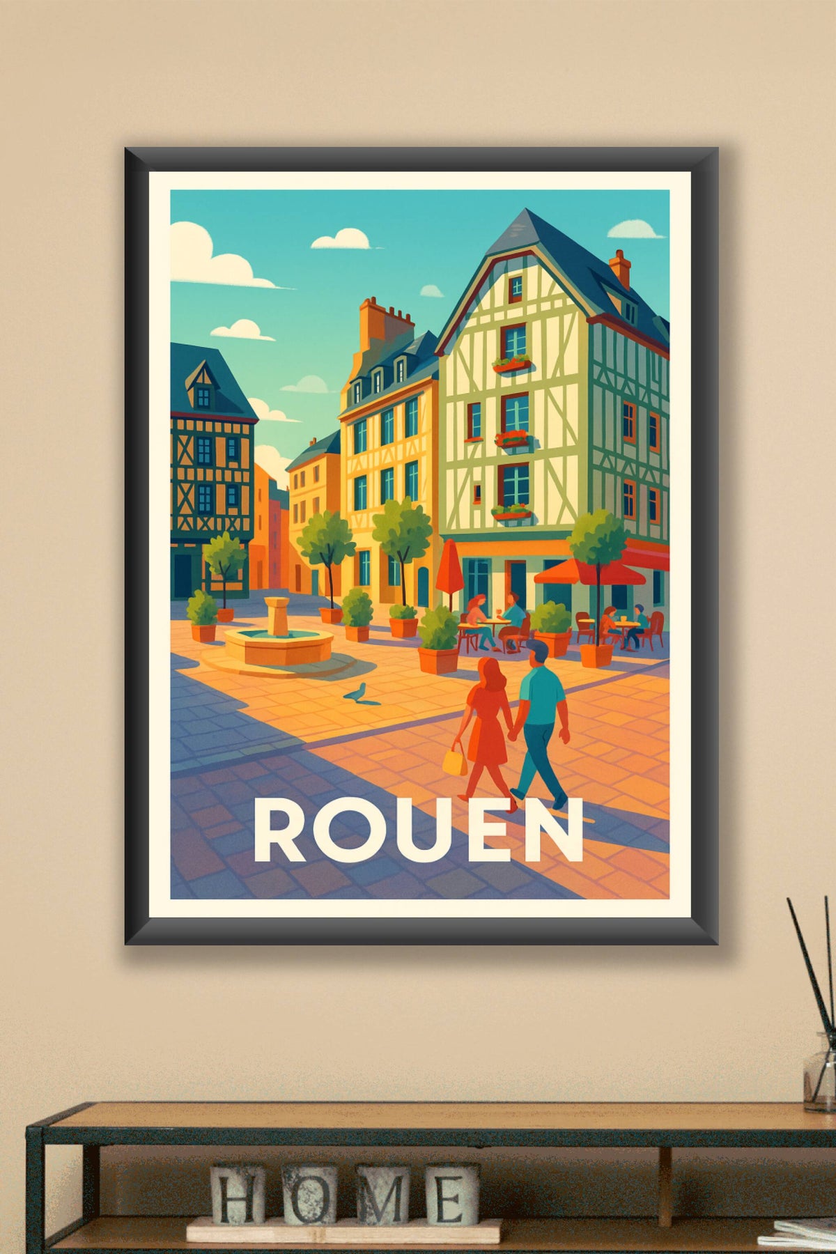 Affiche Rouen — Charme et tradition normande au cœur de la ville · poster d'art de Rouen