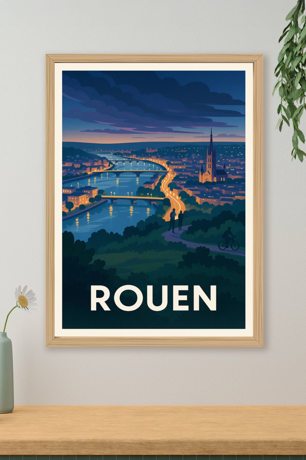 Affiche Rouen — Lueur douce au bord de la Seine · poster d'art de Rouen