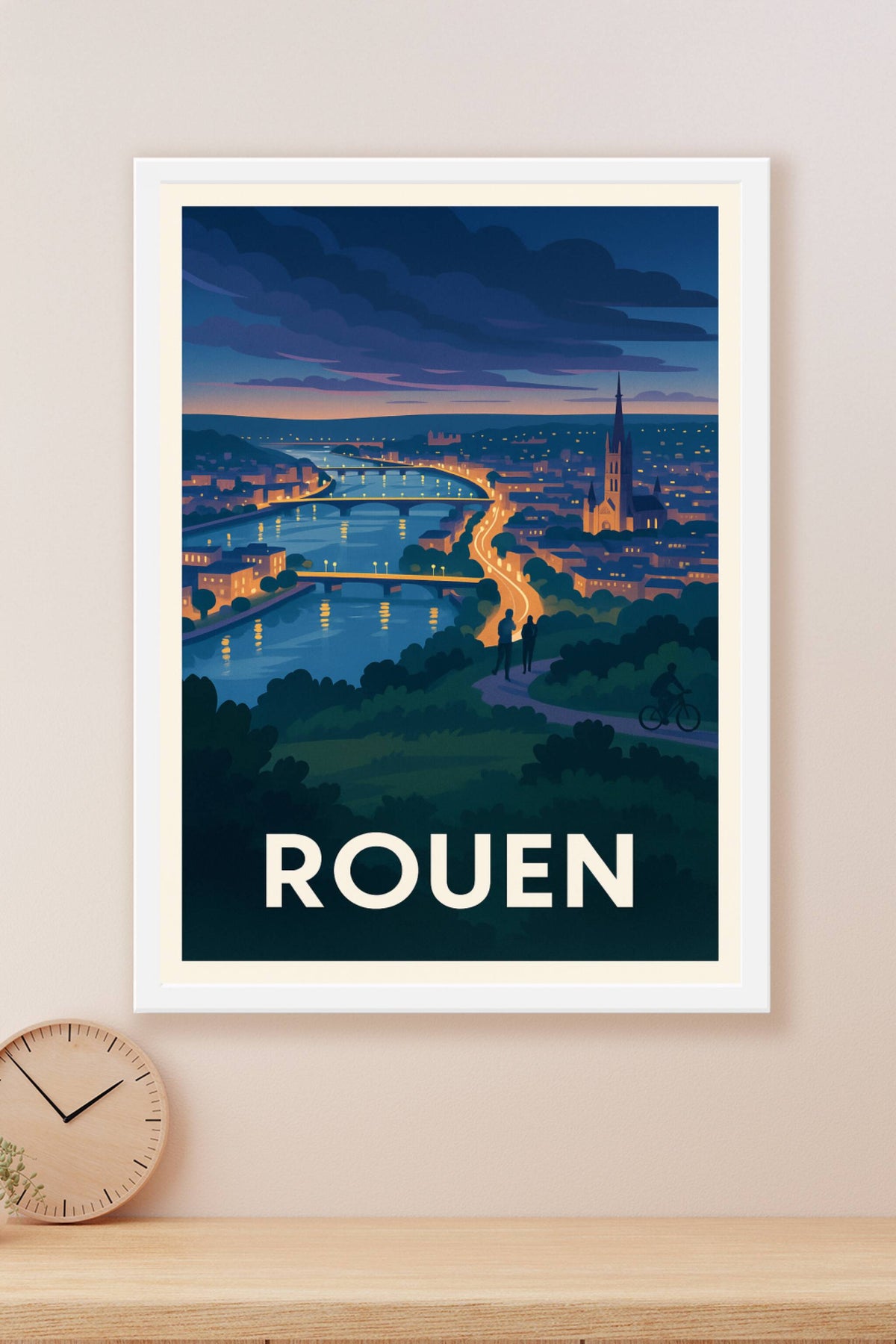 Affiche Rouen — Lueur douce au bord de la Seine · poster d'art de Rouen