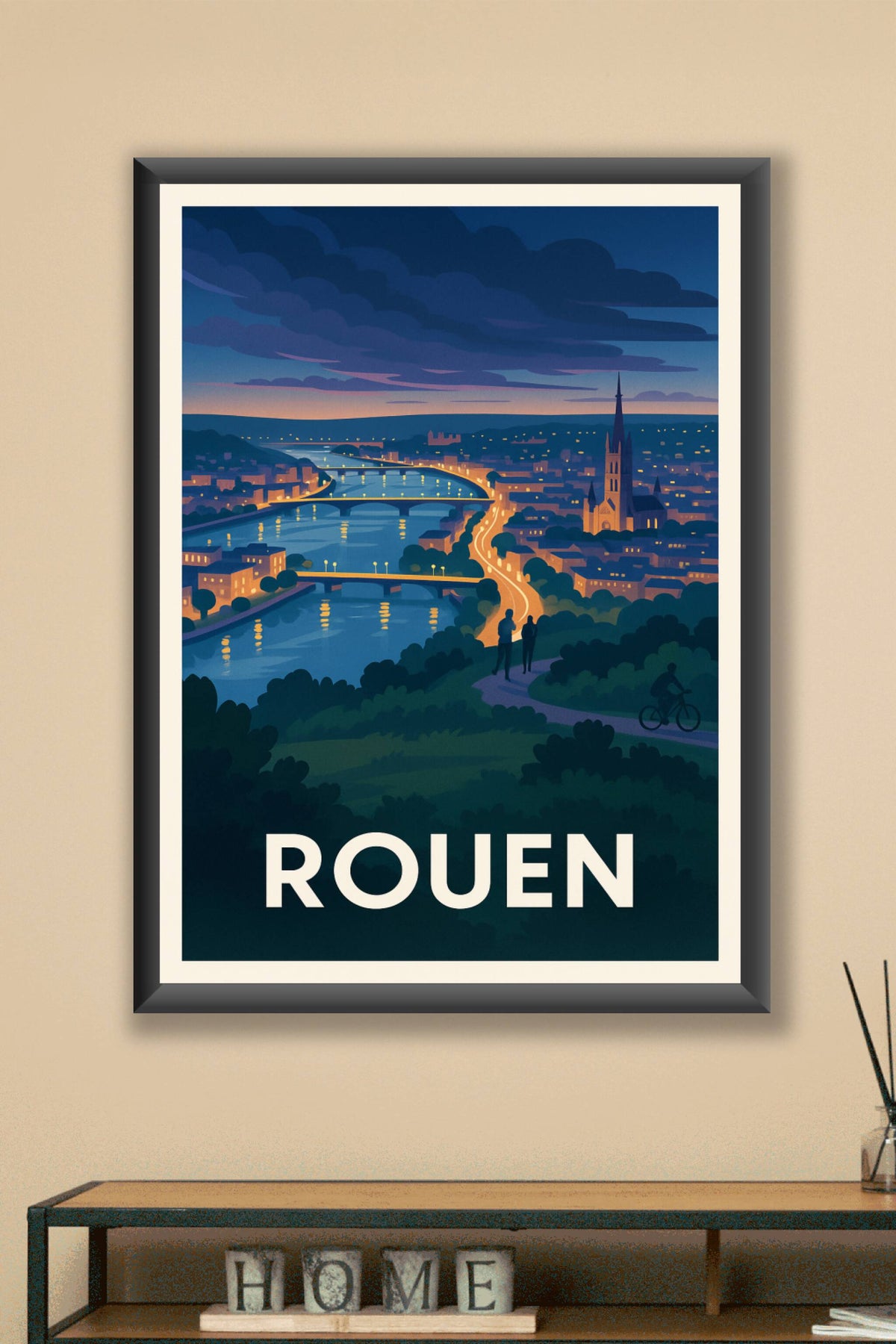 Affiche Rouen — Lueur douce au bord de la Seine · poster d'art de Rouen