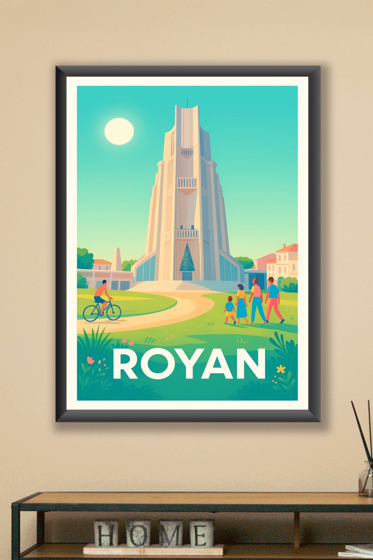Affiche Royan — L'emblématique église Notre-Dame en pleine lumière · poster d'art de Royan