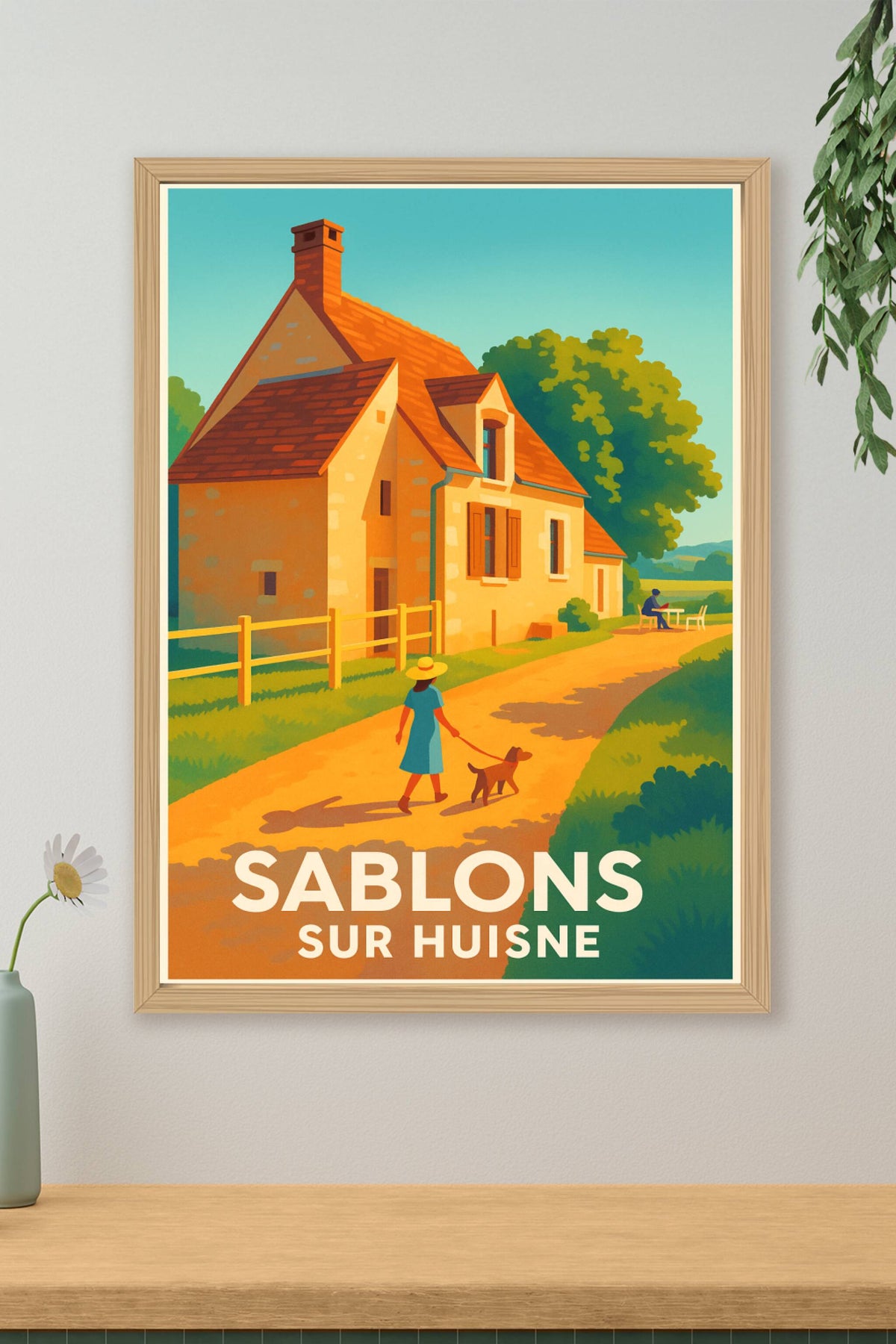 Affiche Sablons-sur-Huisne — Douceur et charme campagnard · poster d'art de Sablons-sur-Huisne