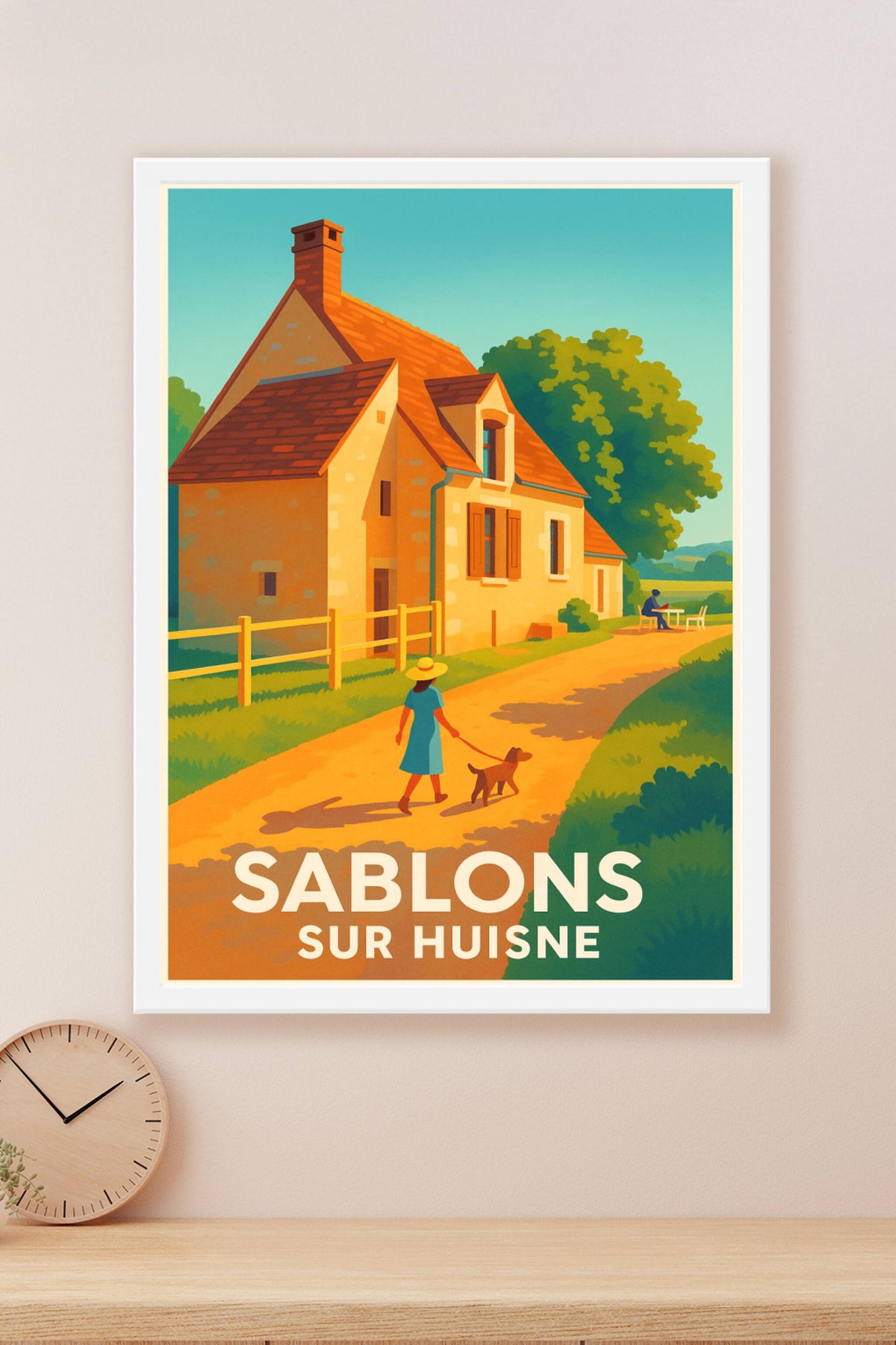 Affiche Sablons-sur-Huisne — Douceur et charme campagnard · poster d'art de Sablons-sur-Huisne