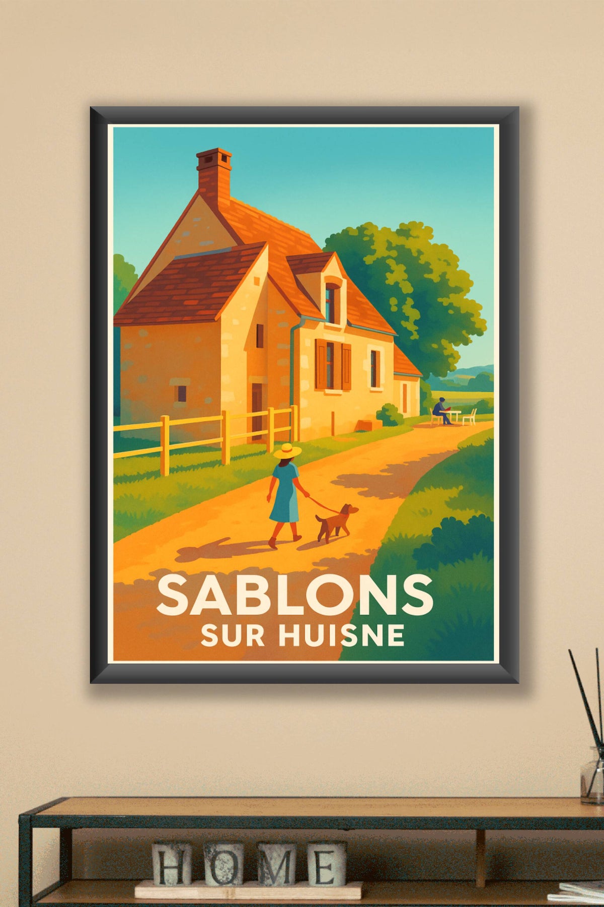 Affiche Sablons-sur-Huisne — Douceur et charme campagnard · poster d'art de Sablons-sur-Huisne