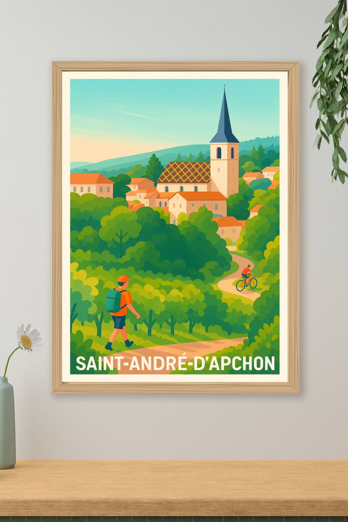 Affiche Saint-André-d'Apchon — Charme bucolique au cœur de la nature · poster d'art de Saint-André-d'Apchon