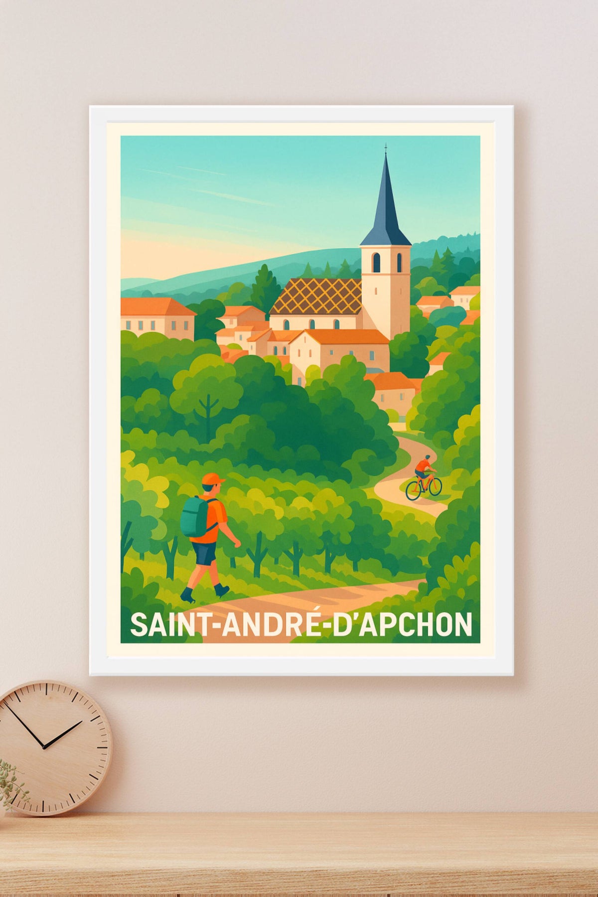 Affiche Saint-André-d'Apchon — Charme bucolique au cœur de la nature · poster d'art de Saint-André-d'Apchon