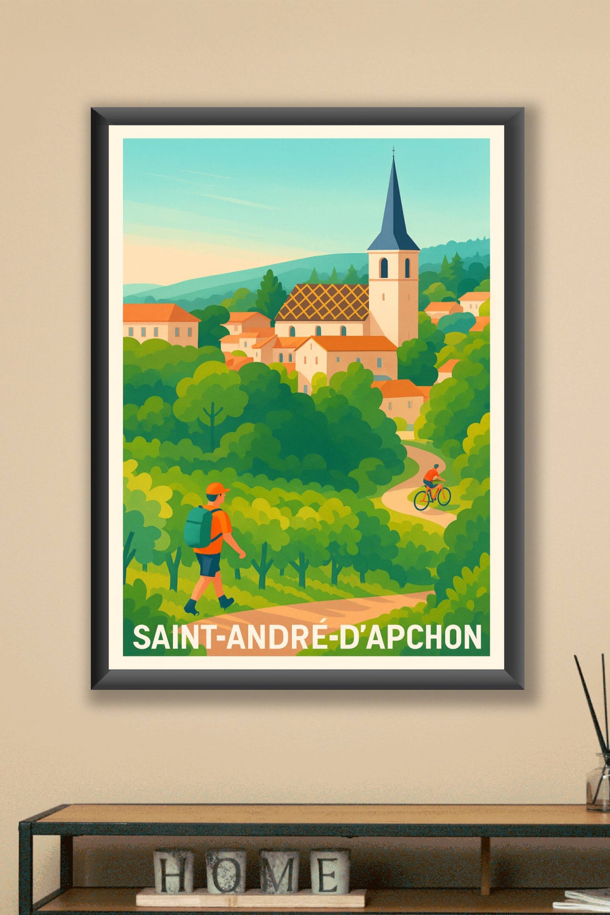 Affiche Saint-André-d'Apchon — Charme bucolique au cœur de la nature · poster d'art de Saint-André-d'Apchon