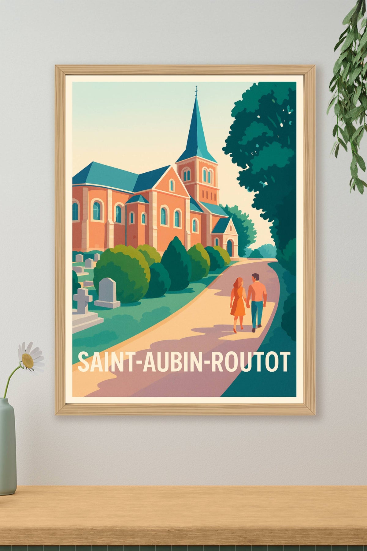 Affiche Saint-Aubin-Routot — Promenade au cœur du patrimoine · poster d'art de Saint-Aubin-Routot