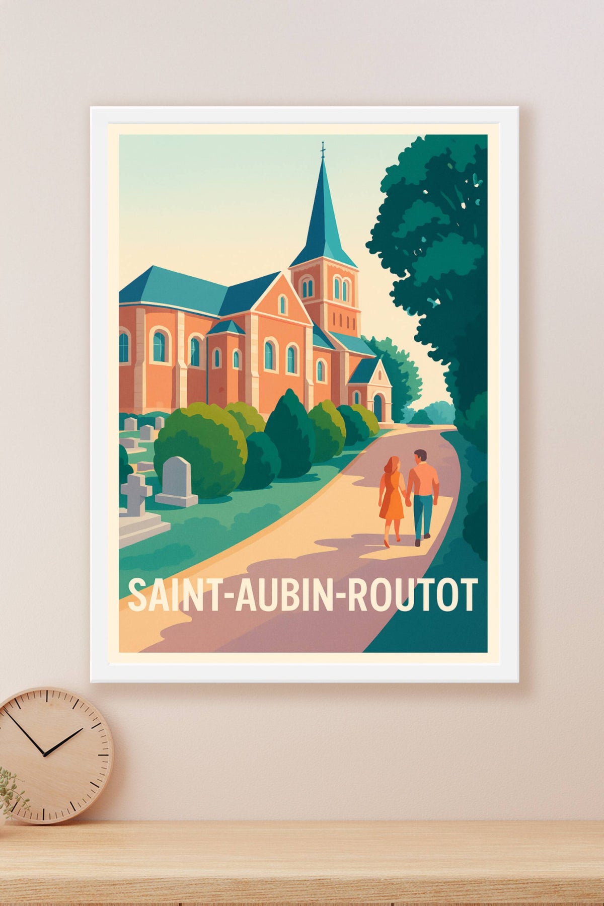 Affiche Saint-Aubin-Routot — Promenade au cœur du patrimoine · poster d'art de Saint-Aubin-Routot