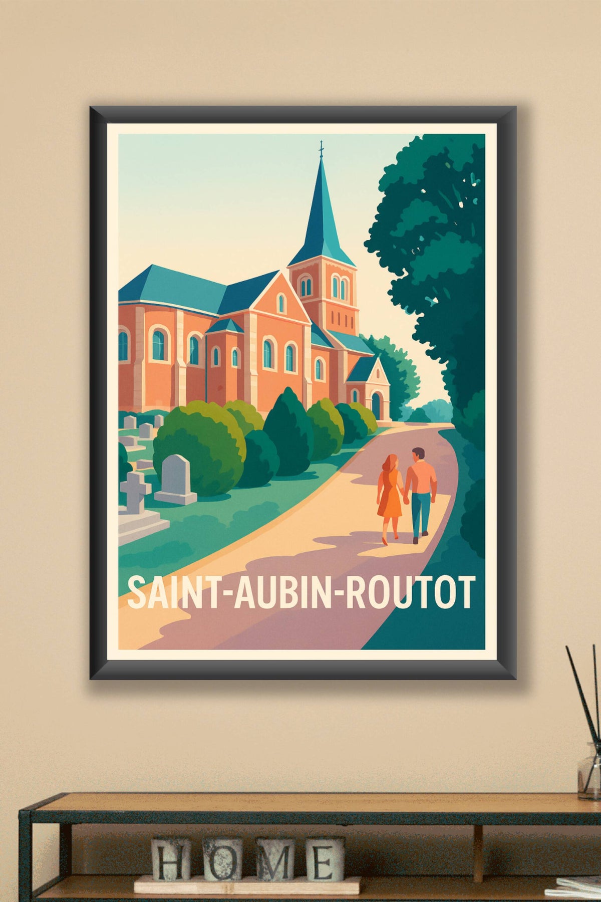 Affiche Saint-Aubin-Routot — Promenade au cœur du patrimoine · poster d'art de Saint-Aubin-Routot