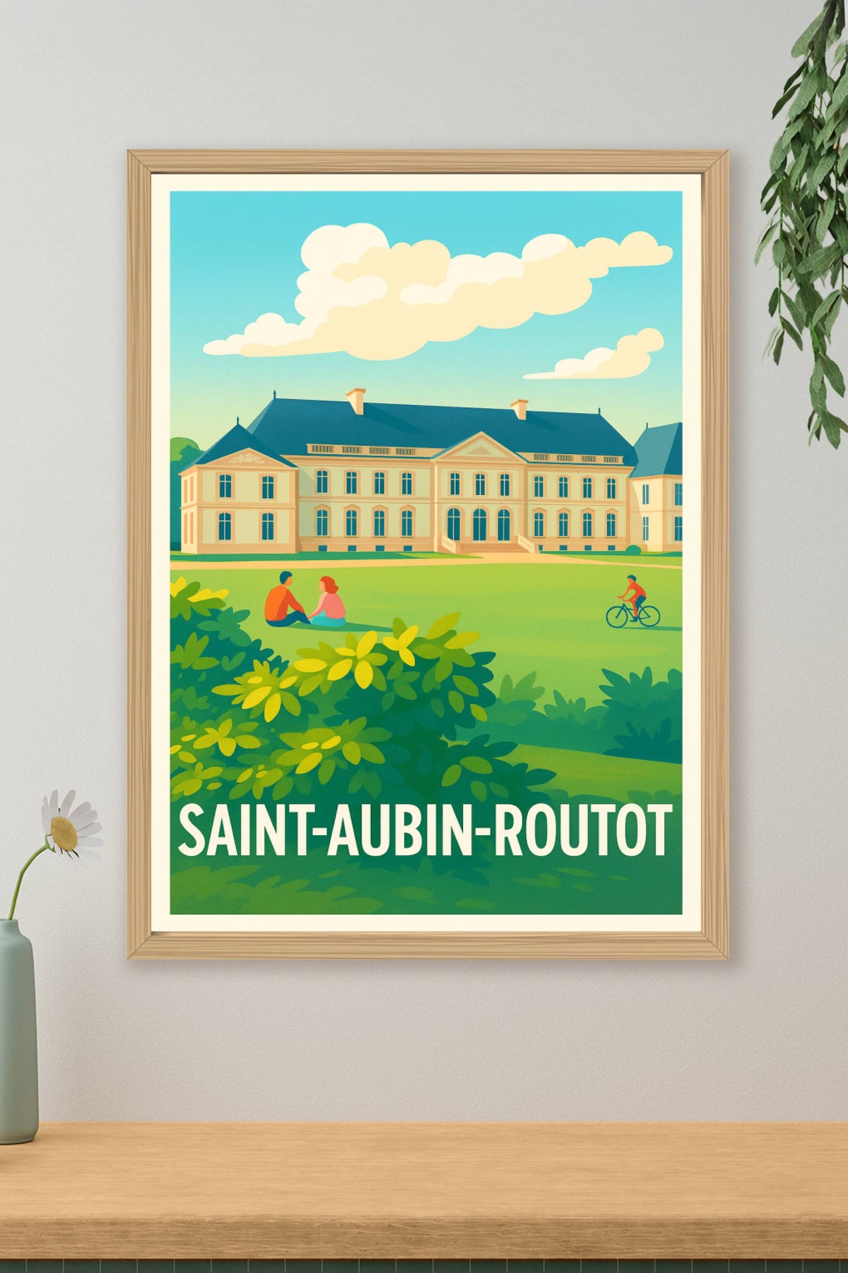 Affiche Saint-Aubin-Routot — Charme et Sérénité au Château · poster d'art de Saint-Aubin-Routot