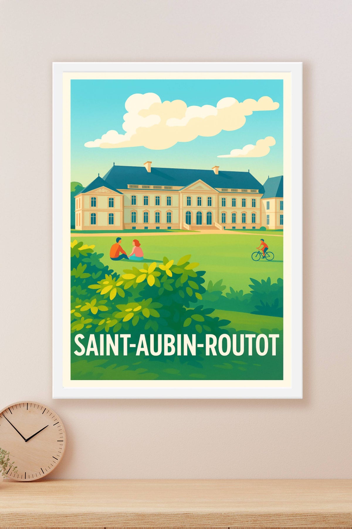 Affiche Saint-Aubin-Routot — Charme et Sérénité au Château · poster d'art de Saint-Aubin-Routot