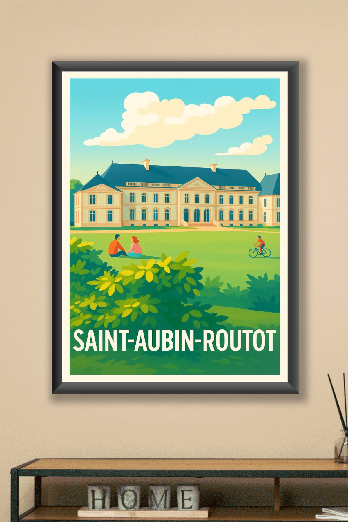 Affiche Saint-Aubin-Routot — Charme et Sérénité au Château · poster d'art de Saint-Aubin-Routot