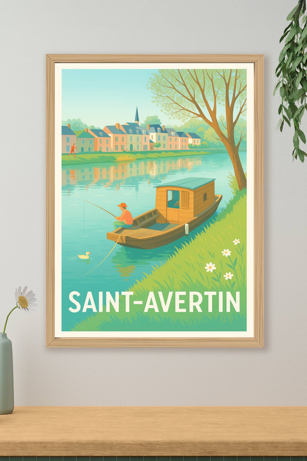 Affiche Saint-Avertin — Douceur de vie au fil de l'eau · poster d'art de Saint-Avertin