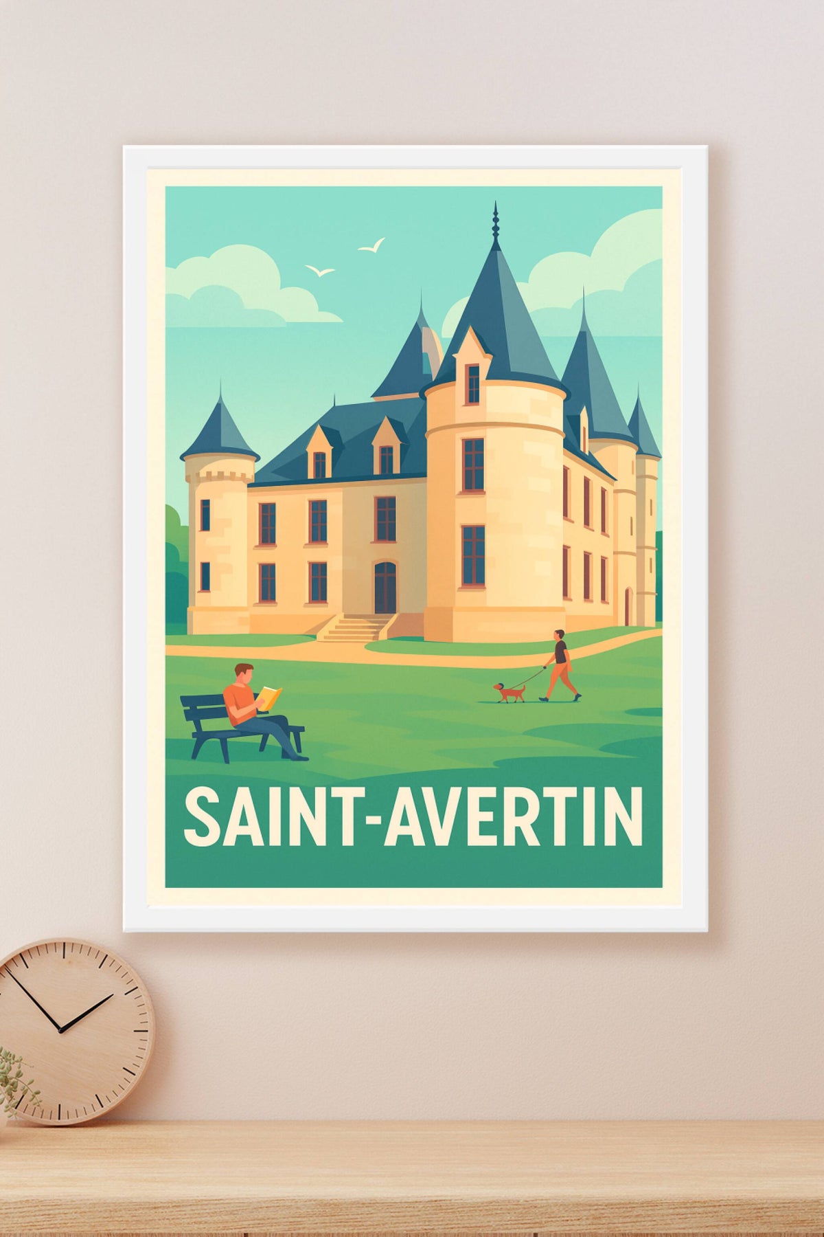 Affiche Saint-Avertin — Charme et sérénité au château · poster d'art de Saint-Avertin