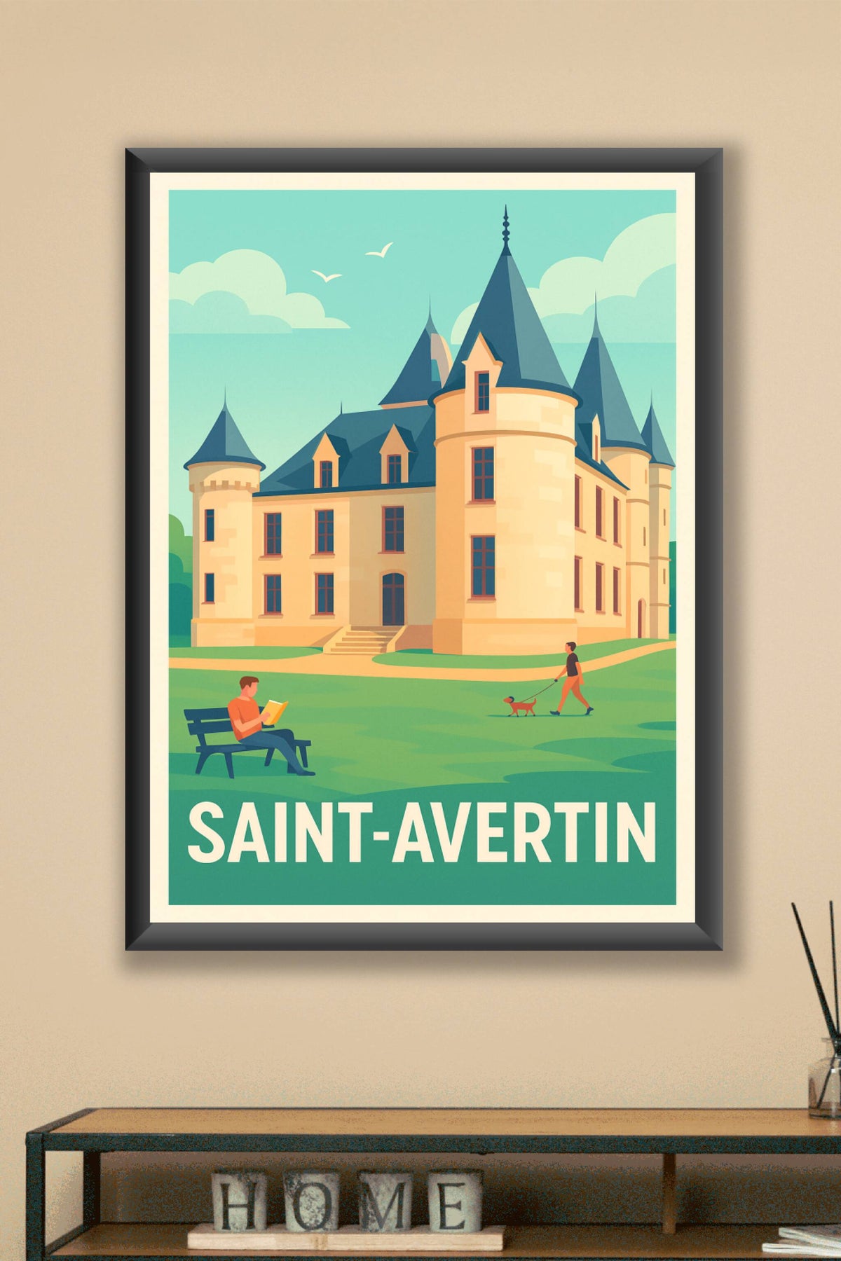 Affiche Saint-Avertin — Charme et sérénité au château · poster d'art de Saint-Avertin