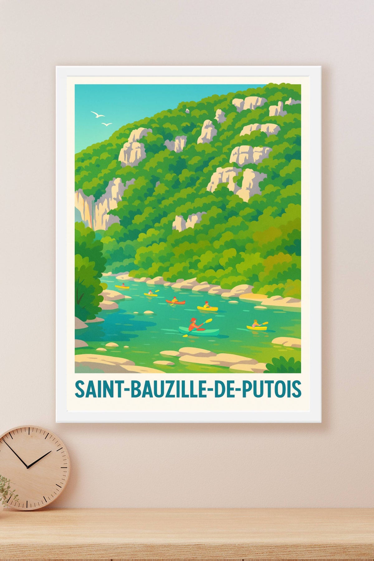 Affiche Saint-Bauzille-de-Putois — Aventure et Nature au fil de l'eau · poster d'art de Saint-Bauzille-de-Putois