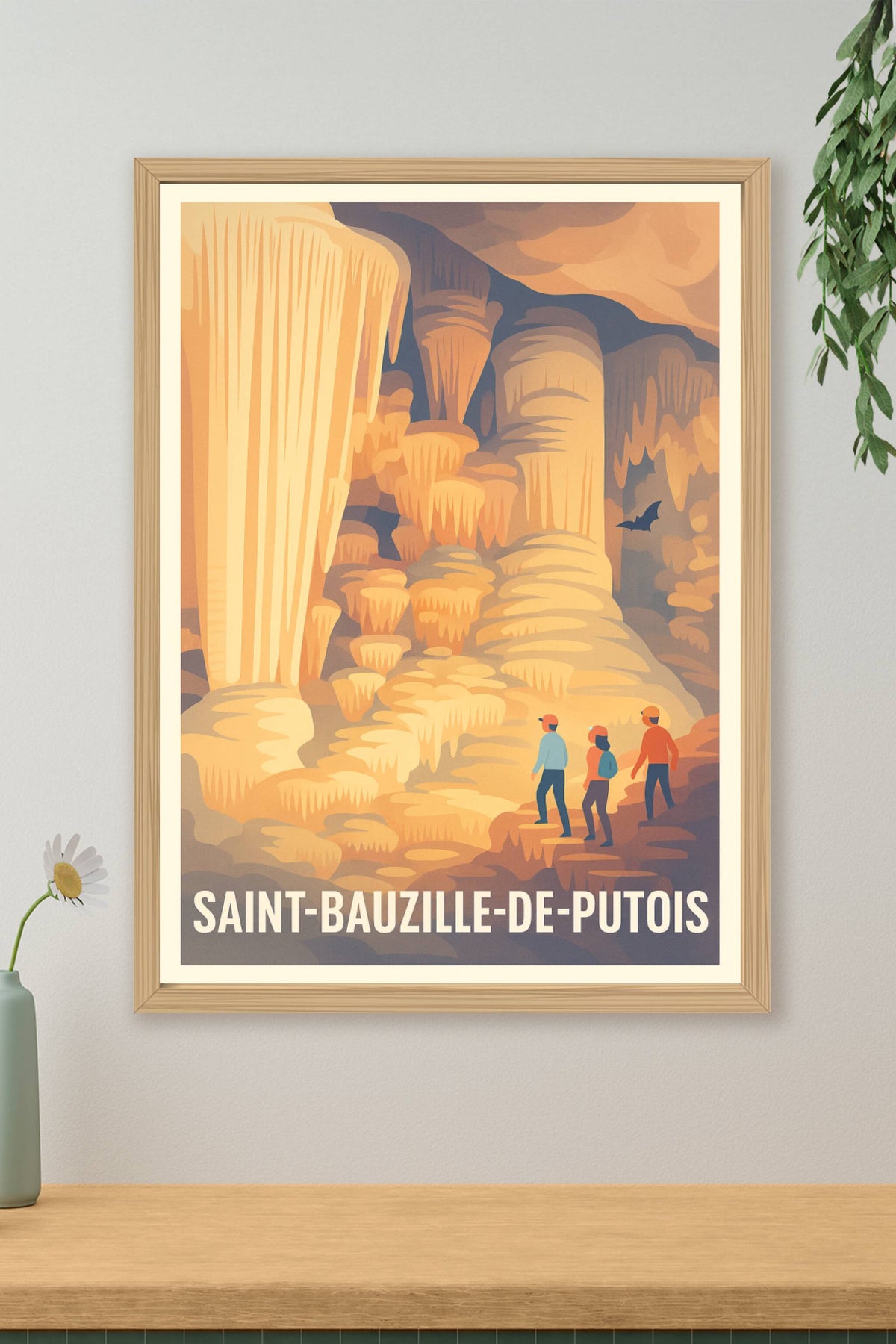 Affiche Saint-Bauzille-de-Putois — Exploration souterraine fascinante · poster d'art de Saint-Bauzille-de-Putois