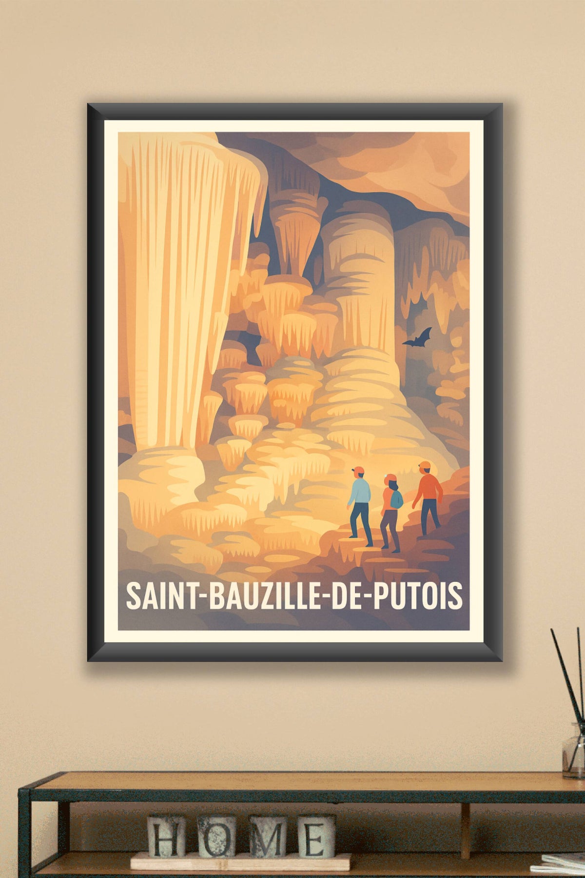 Affiche Saint-Bauzille-de-Putois — Exploration souterraine fascinante · poster d'art de Saint-Bauzille-de-Putois