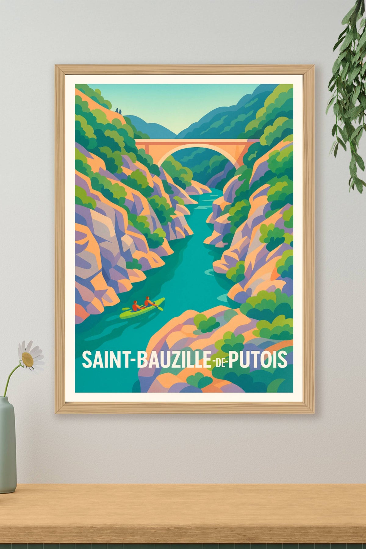 Affiche Saint-Bauzille-de-Putois — Évasion nature au fil de l'eau · poster d'art de Saint-Bauzille-de-Putois