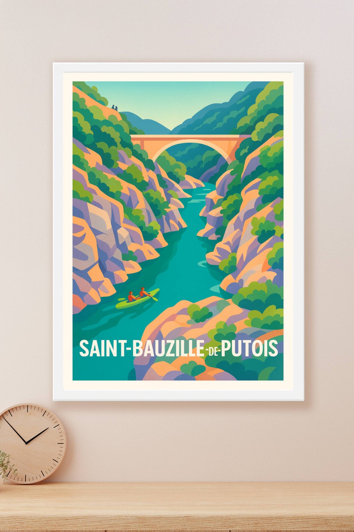 Affiche Saint-Bauzille-de-Putois — Évasion nature au fil de l'eau · poster d'art de Saint-Bauzille-de-Putois