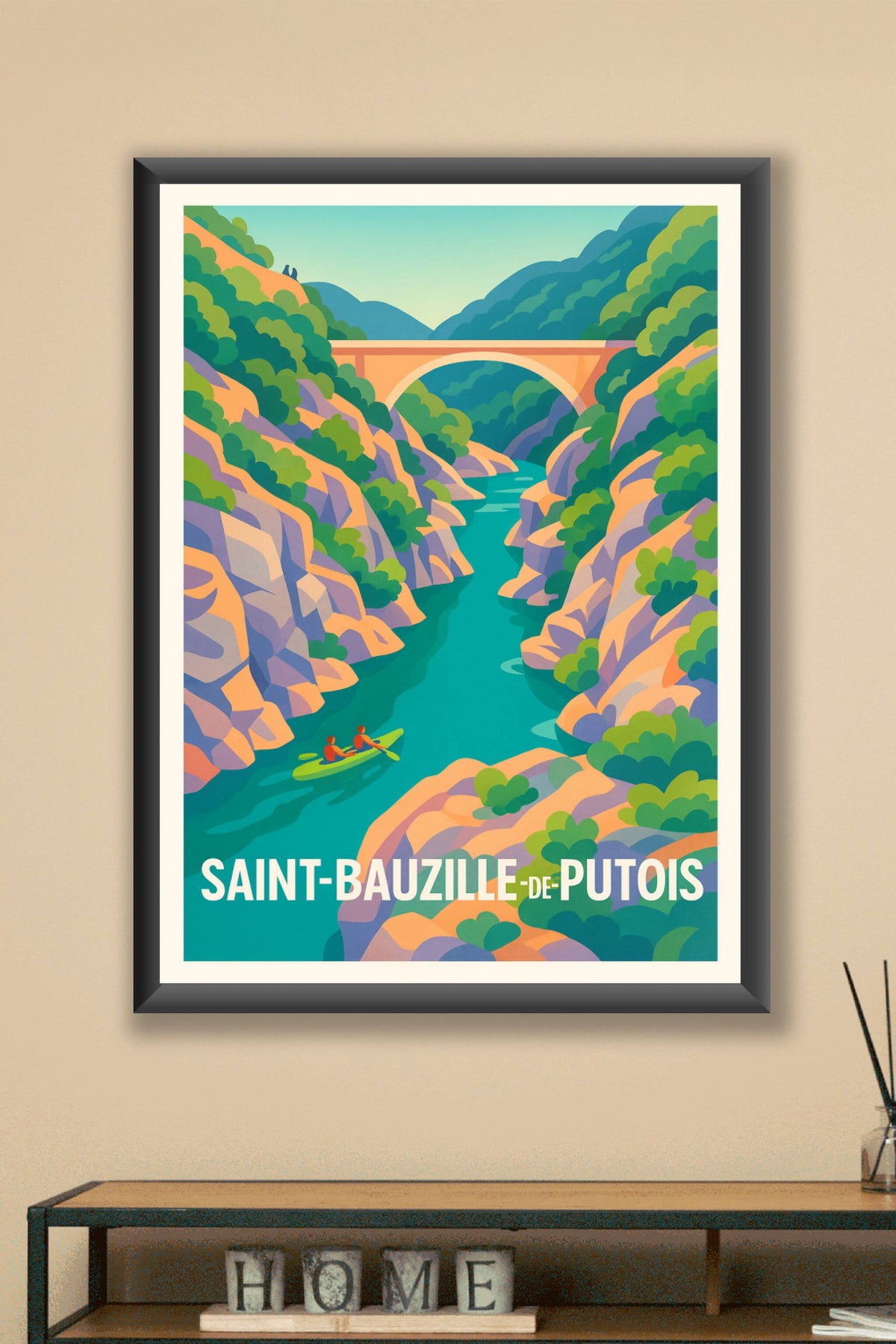 Affiche Saint-Bauzille-de-Putois — Évasion nature au fil de l'eau · poster d'art de Saint-Bauzille-de-Putois