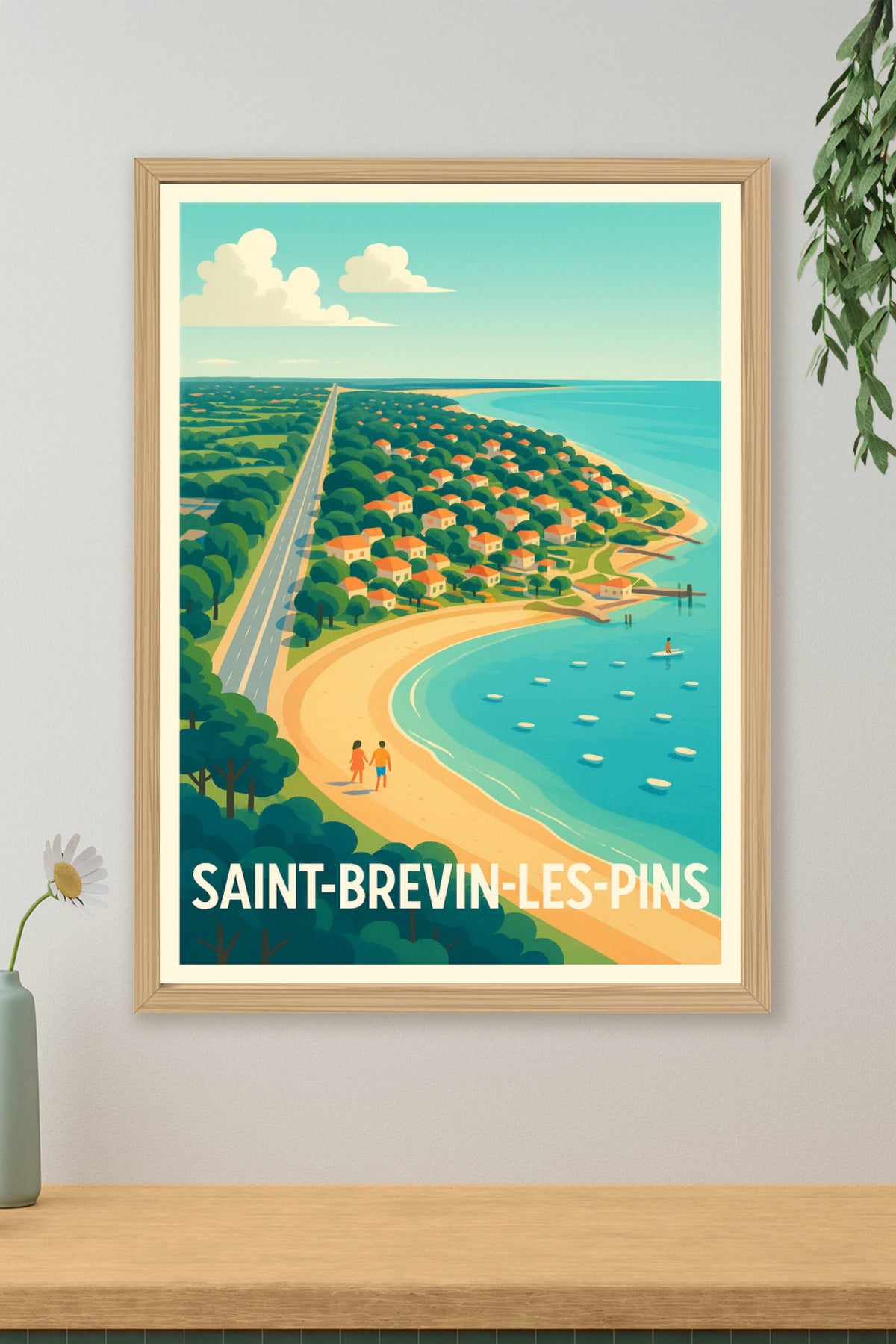 Affiche Saint-Brevin-les-Pins — Escapade Balnéaire Authentique · poster d'art de Saint-Brevin-les-Pins