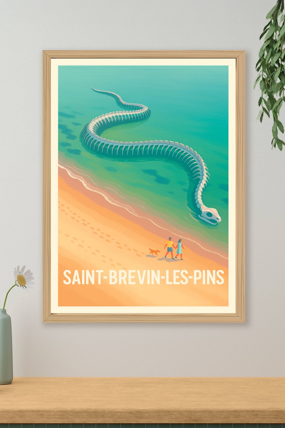 Affiche Saint-Brevin-Les-Pins — Mystérieuse balade en bord de mer · poster d'art de Saint-Brevin-Les-Pins