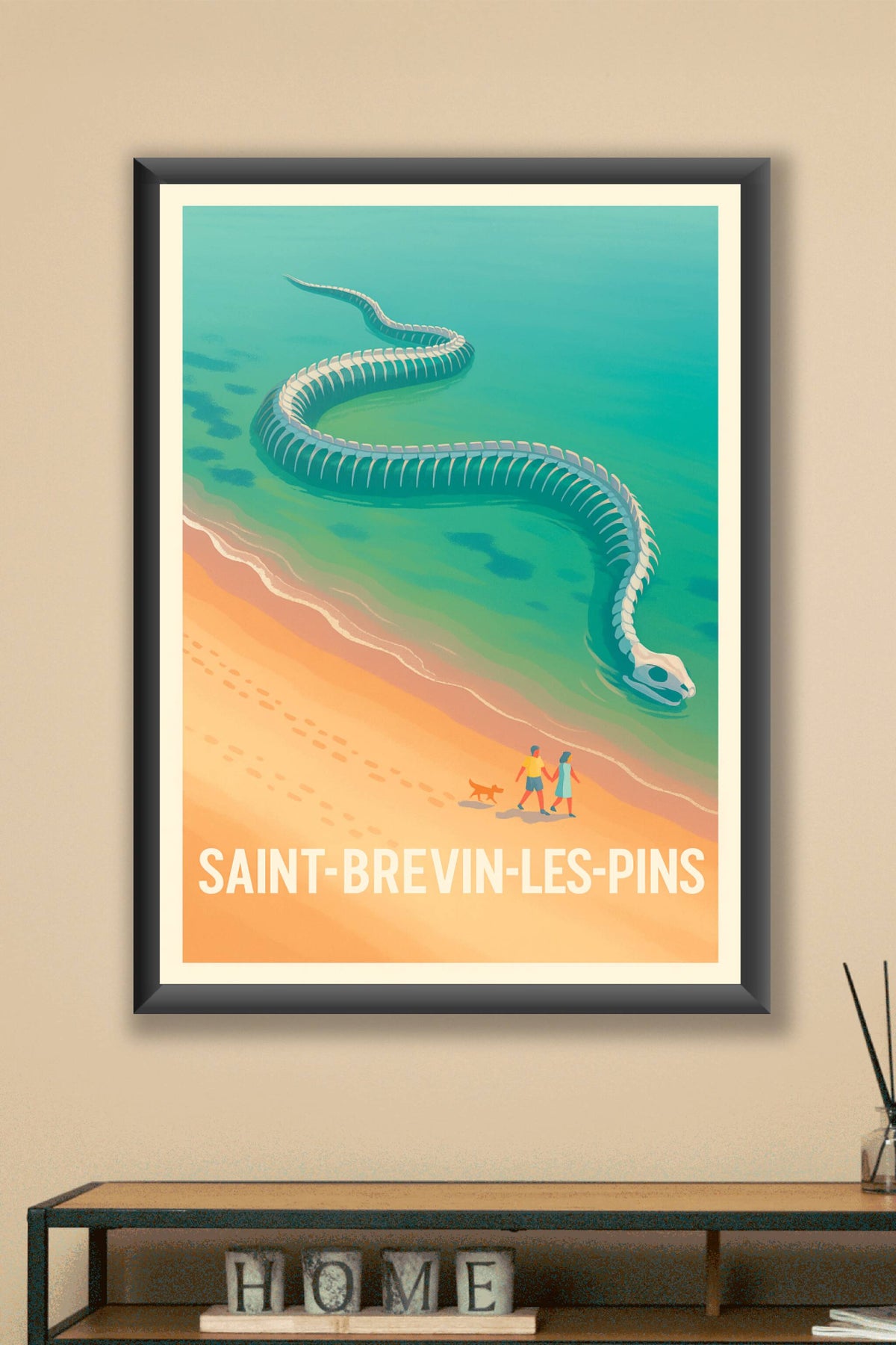Affiche Saint-Brevin-Les-Pins — Mystérieuse balade en bord de mer · poster d'art de Saint-Brevin-Les-Pins