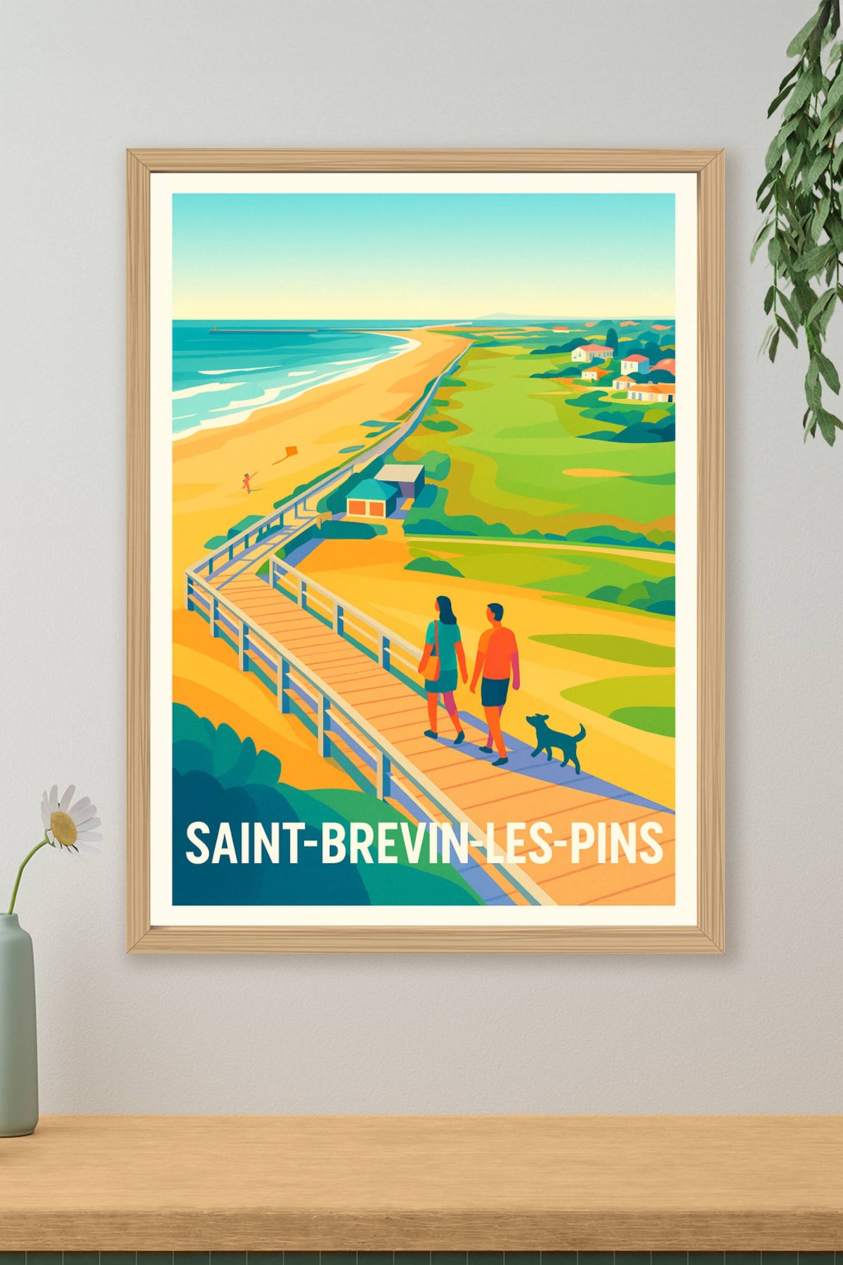 Affiche Saint-Brevin-les-Pins — Promenade en bord de mer · poster d'art de Saint-Brevin-les-Pins