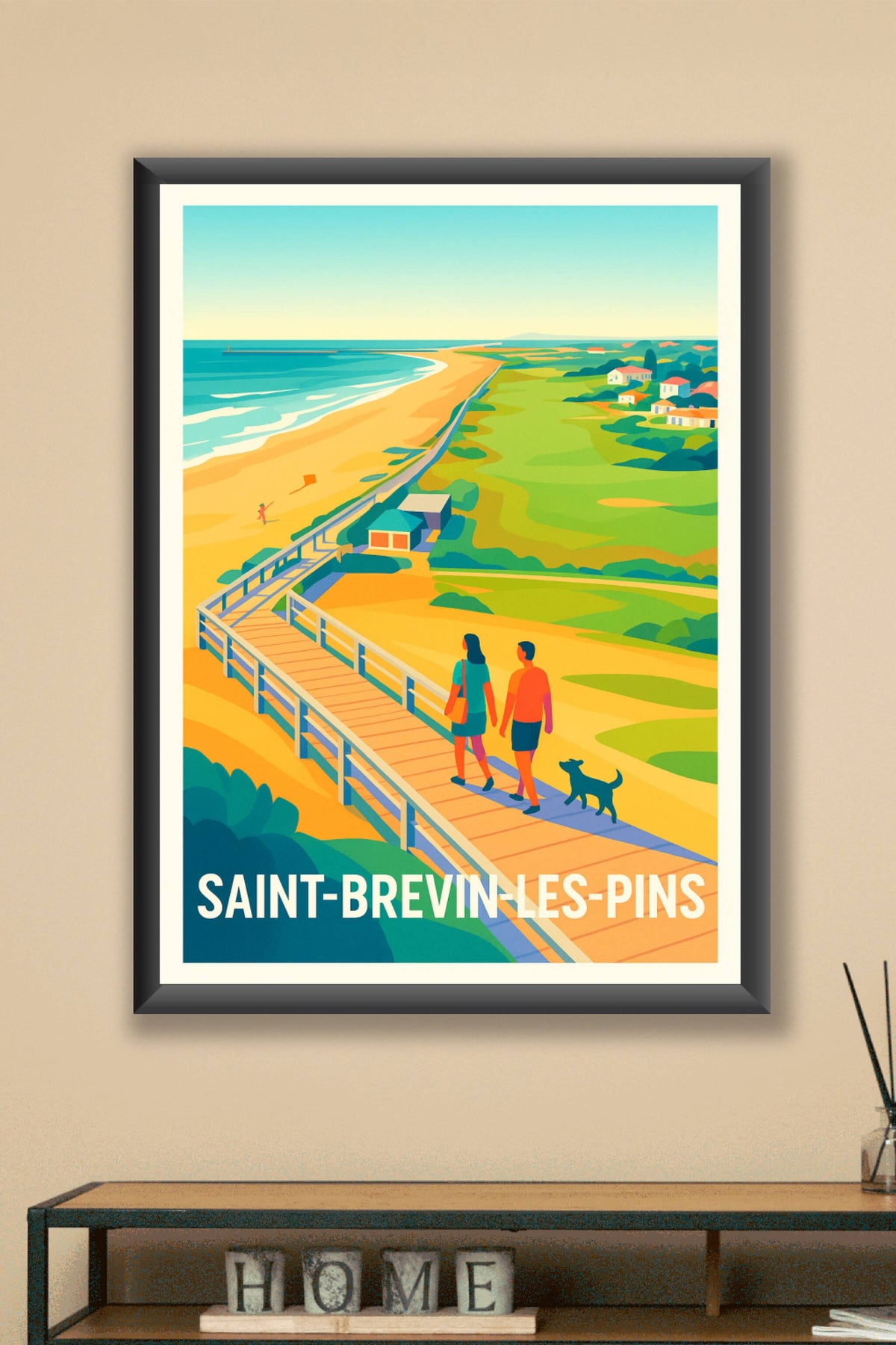 Affiche Saint-Brevin-les-Pins — Promenade en bord de mer · poster d'art de Saint-Brevin-les-Pins