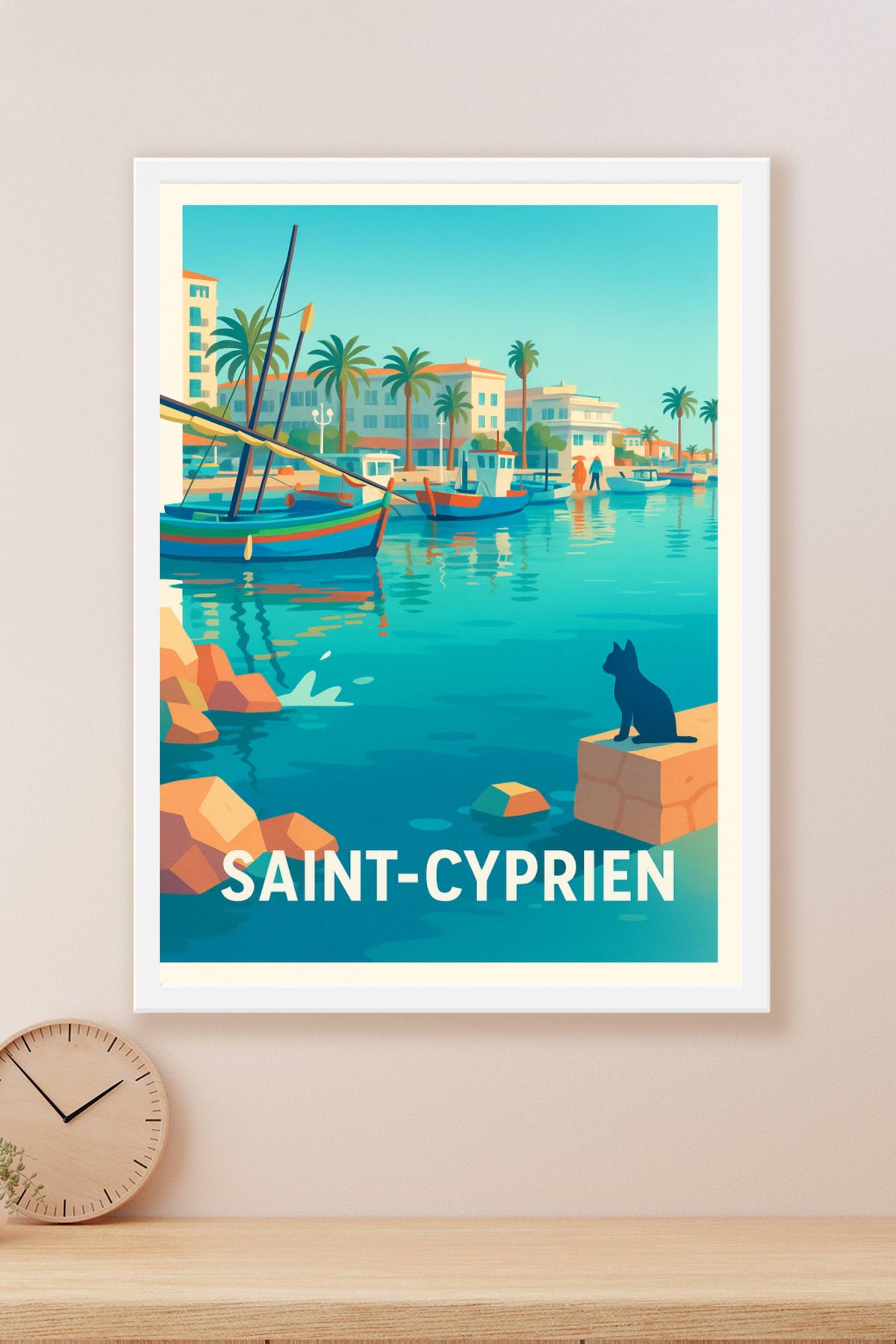 Affiche Saint-Cyprien — Tranquillité et charme méditerranéen · poster d'art de Saint-Cyprien