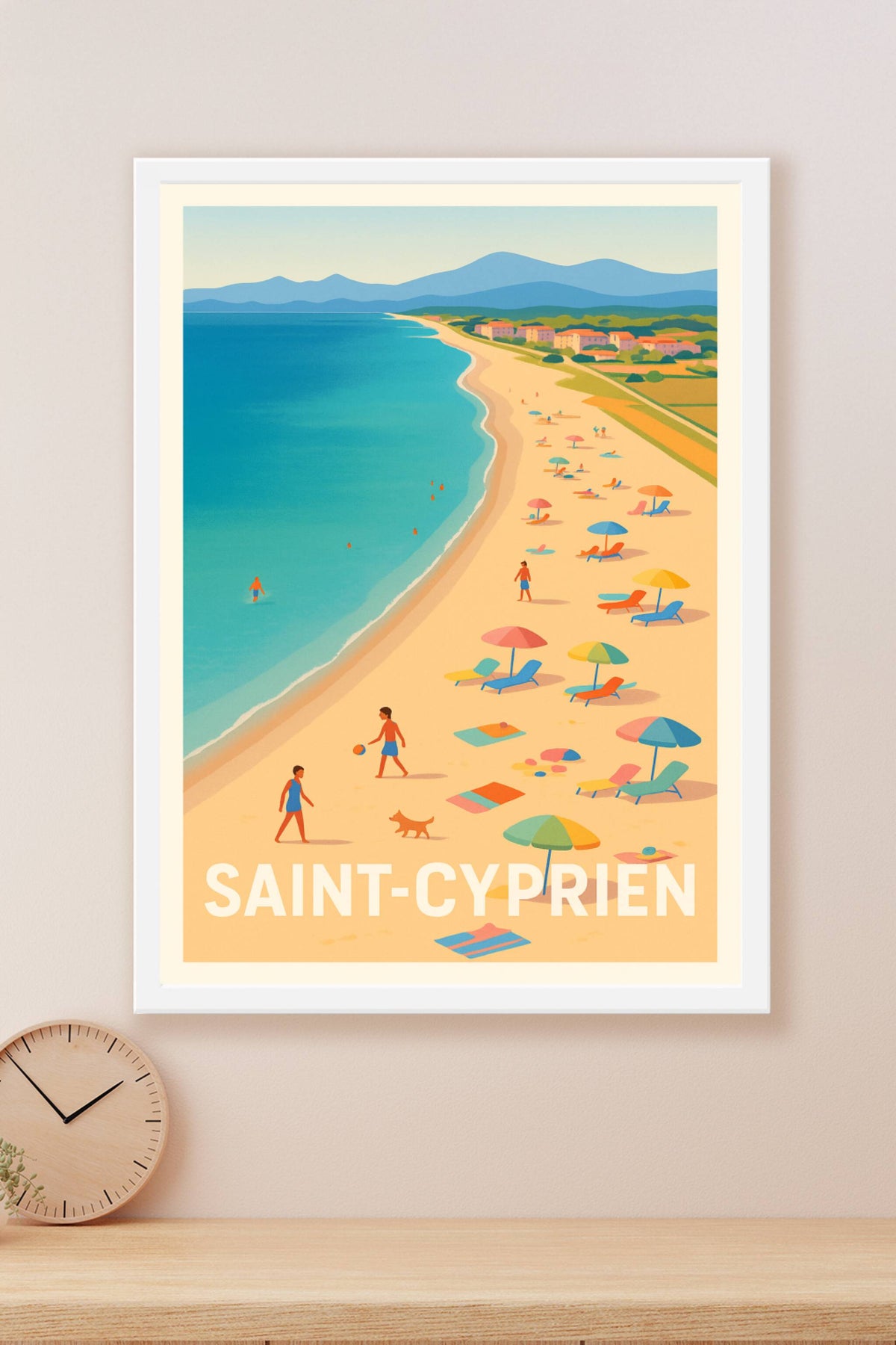 Affiche Saint-Cyprien — Évasion ensoleillée au bord de la mer · poster d'art de Saint-Cyprien