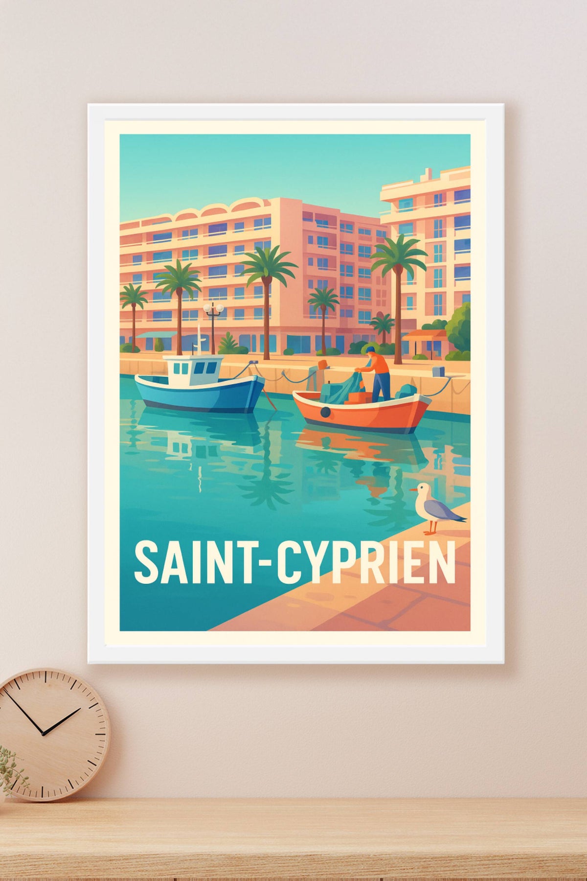 Affiche Saint-Cyprien — L'élégance méditerranéenne au bord de l'eau · poster d'art de Saint-Cyprien