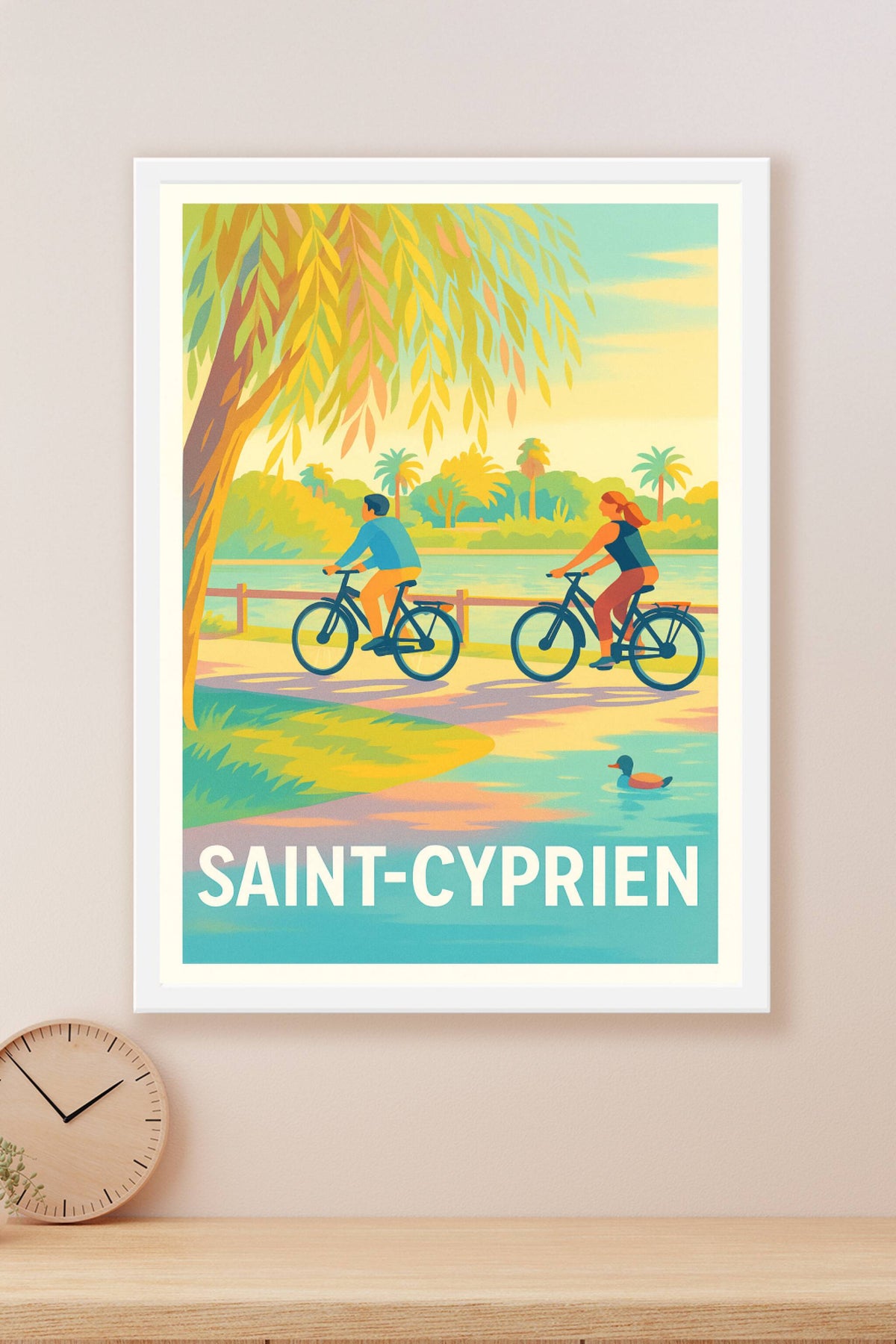 Affiche Saint-Cyprien — Douceur et balade au fil de l'eau · poster d'art de Saint-Cyprien