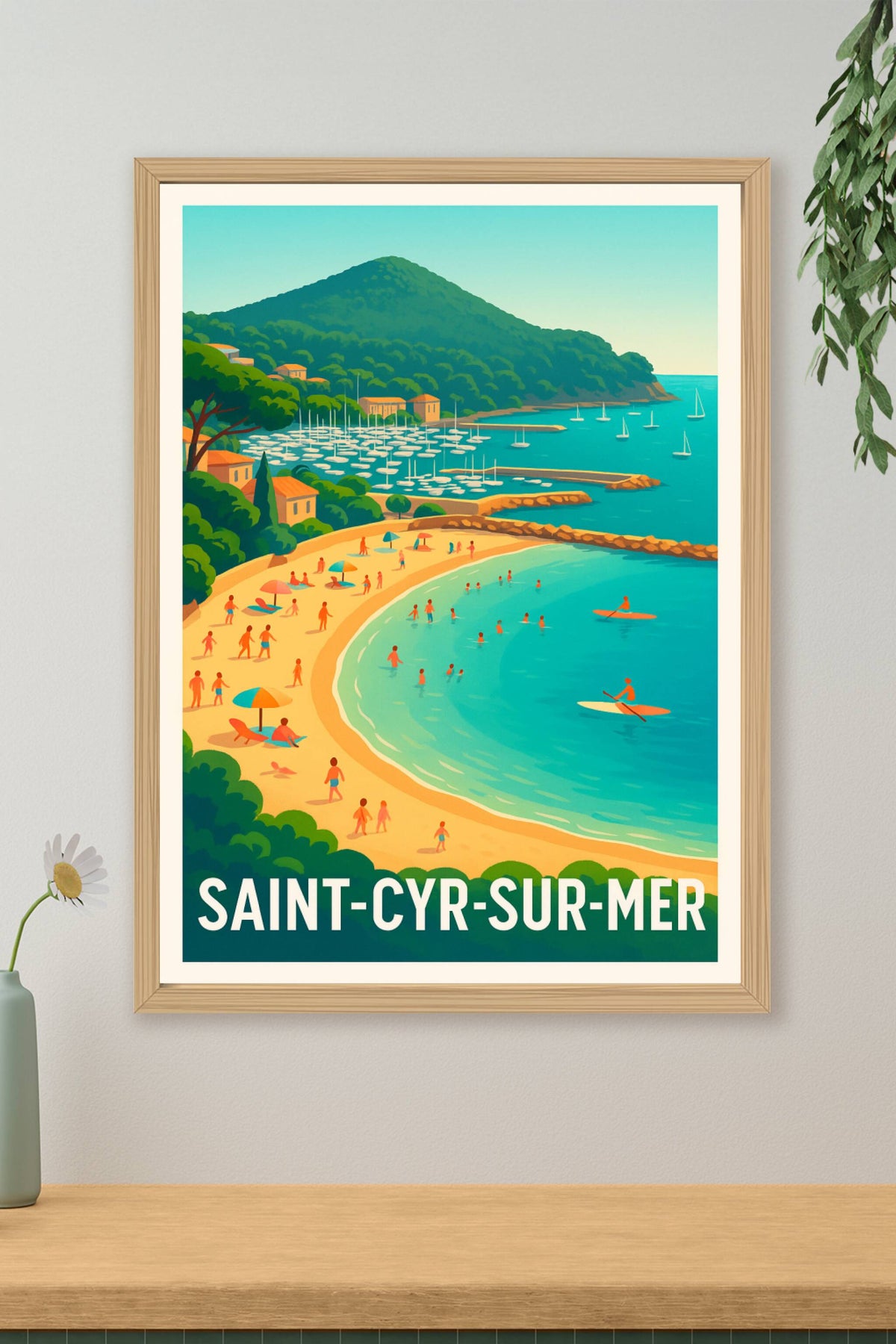 Affiche Saint-Cyr-sur-Mer — Évasion en bord de mer Méditerranéenne · poster d'art de Saint-Cyr-sur-Mer