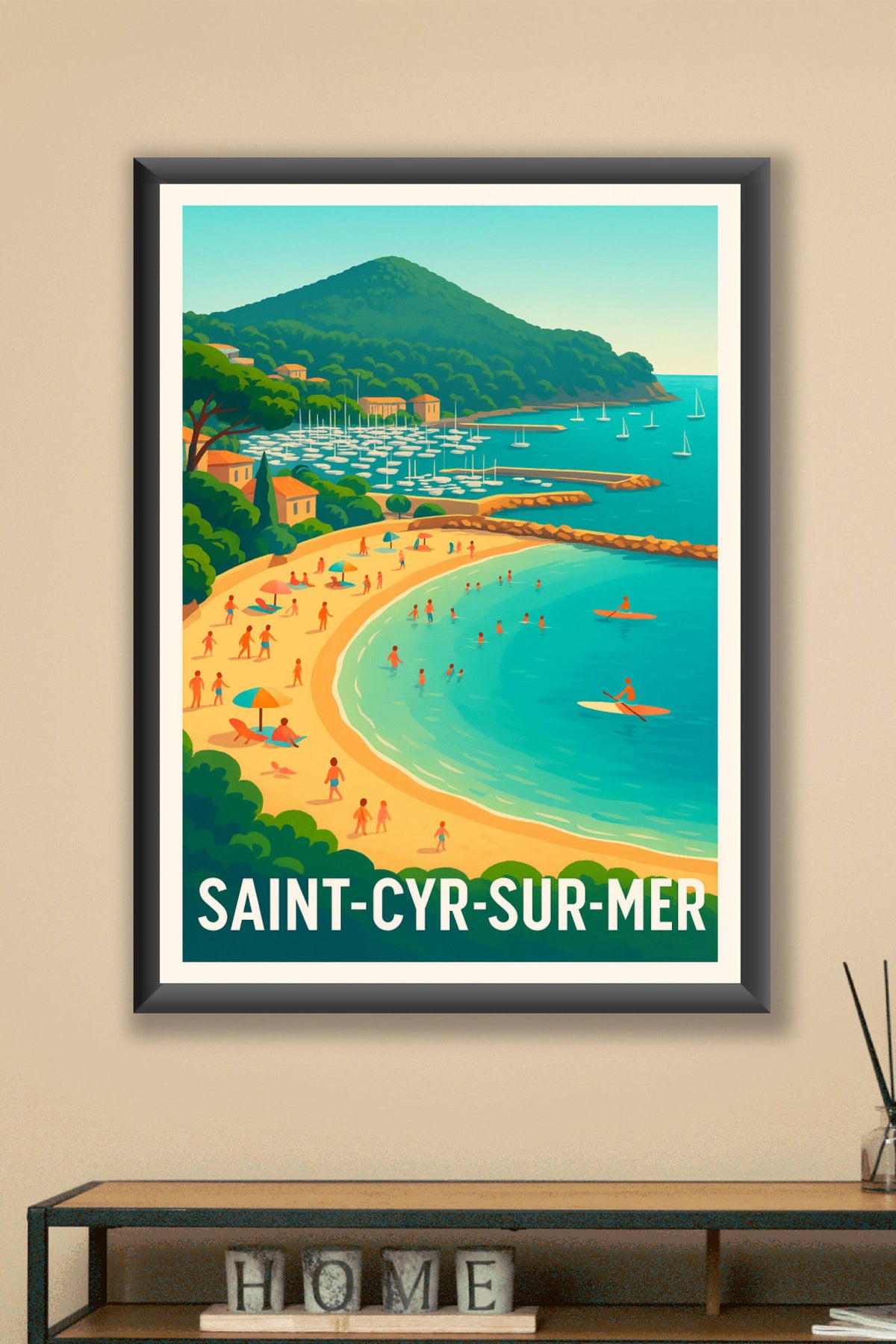 Affiche Saint-Cyr-sur-Mer — Évasion en bord de mer Méditerranéenne · poster d'art de Saint-Cyr-sur-Mer