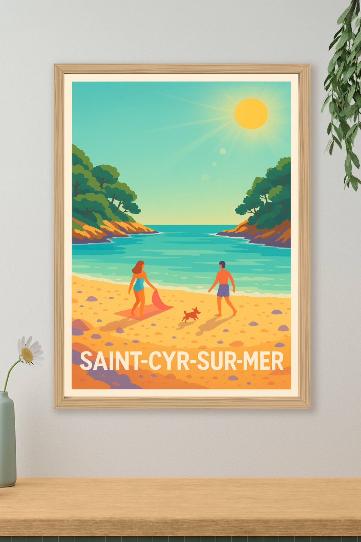 Affiche Saint-Cyr-sur-Mer — Escapade ensoleillée au bord de l'eau · poster d'art de Saint-Cyr-sur-Mer