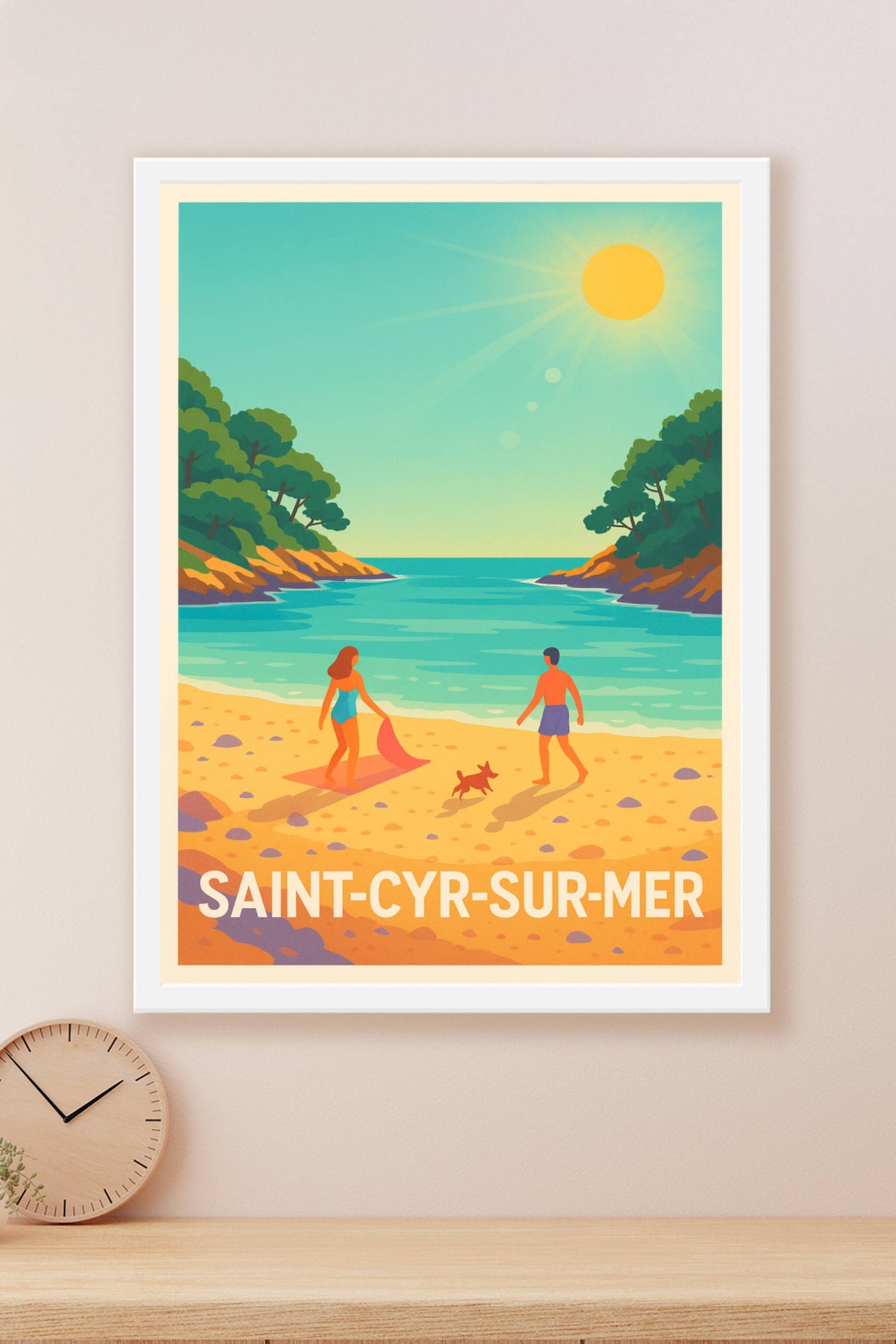 Affiche Saint-Cyr-sur-Mer — Escapade ensoleillée au bord de l'eau · poster d'art de Saint-Cyr-sur-Mer