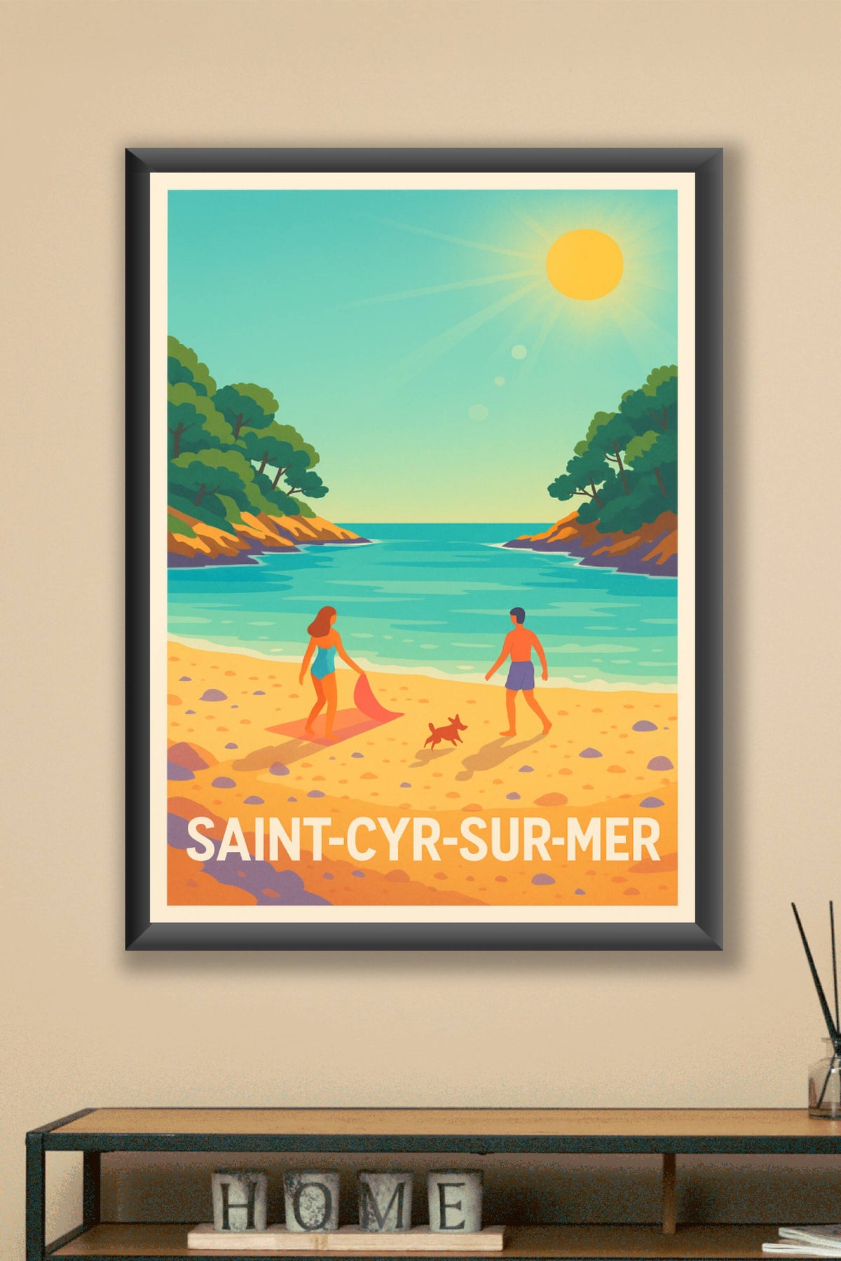 Affiche Saint-Cyr-sur-Mer — Escapade ensoleillée au bord de l'eau · poster d'art de Saint-Cyr-sur-Mer