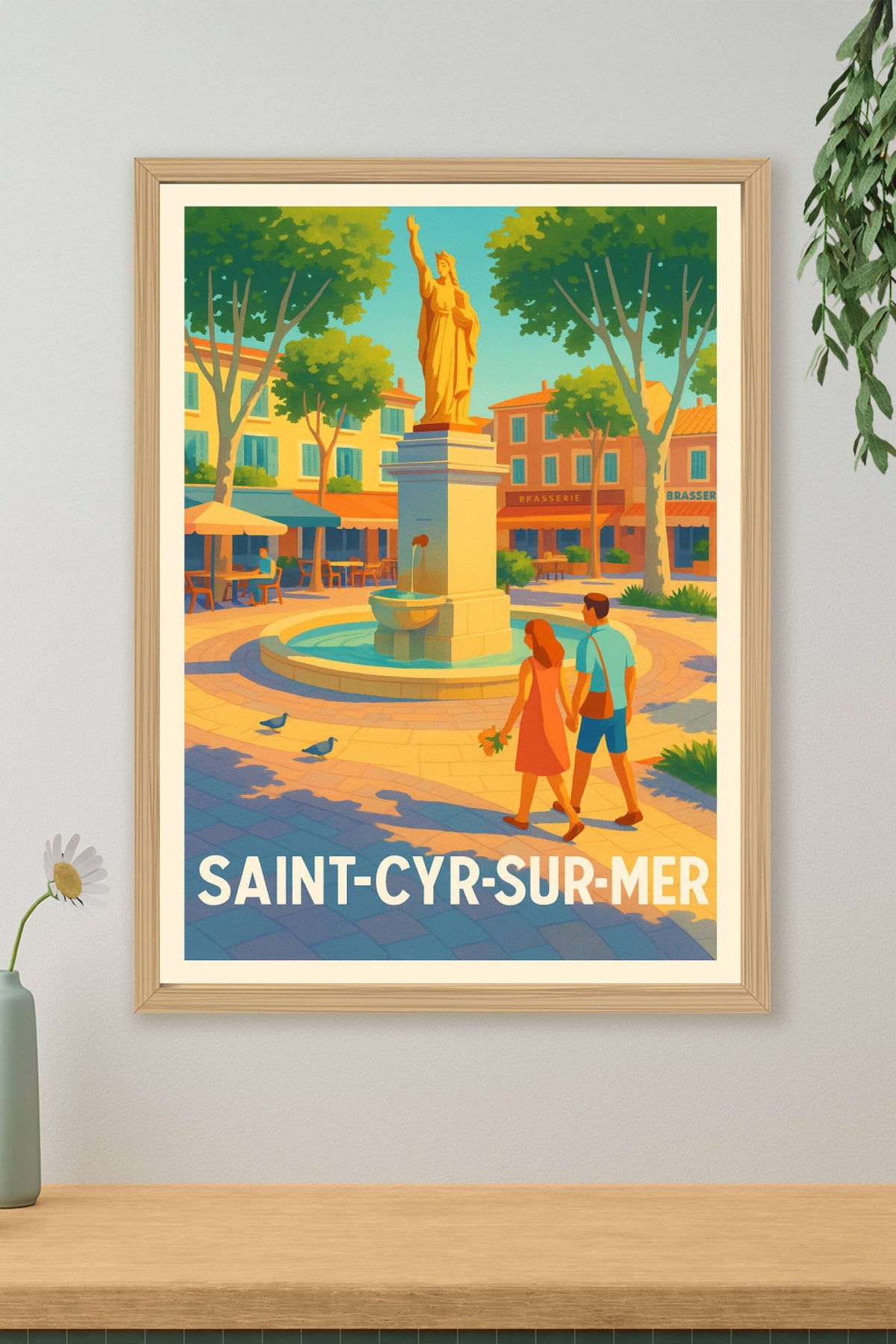 Affiche Saint-Cyr-sur-Mer — Charme Provençal ensoleillé · poster d'art de Saint-Cyr-sur-Mer