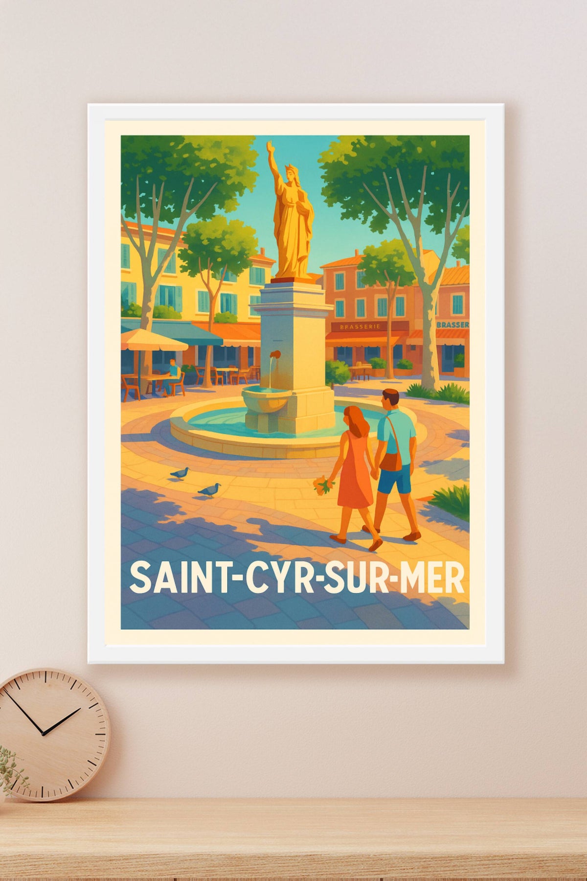 Affiche Saint-Cyr-sur-Mer — Charme Provençal ensoleillé · poster d'art de Saint-Cyr-sur-Mer