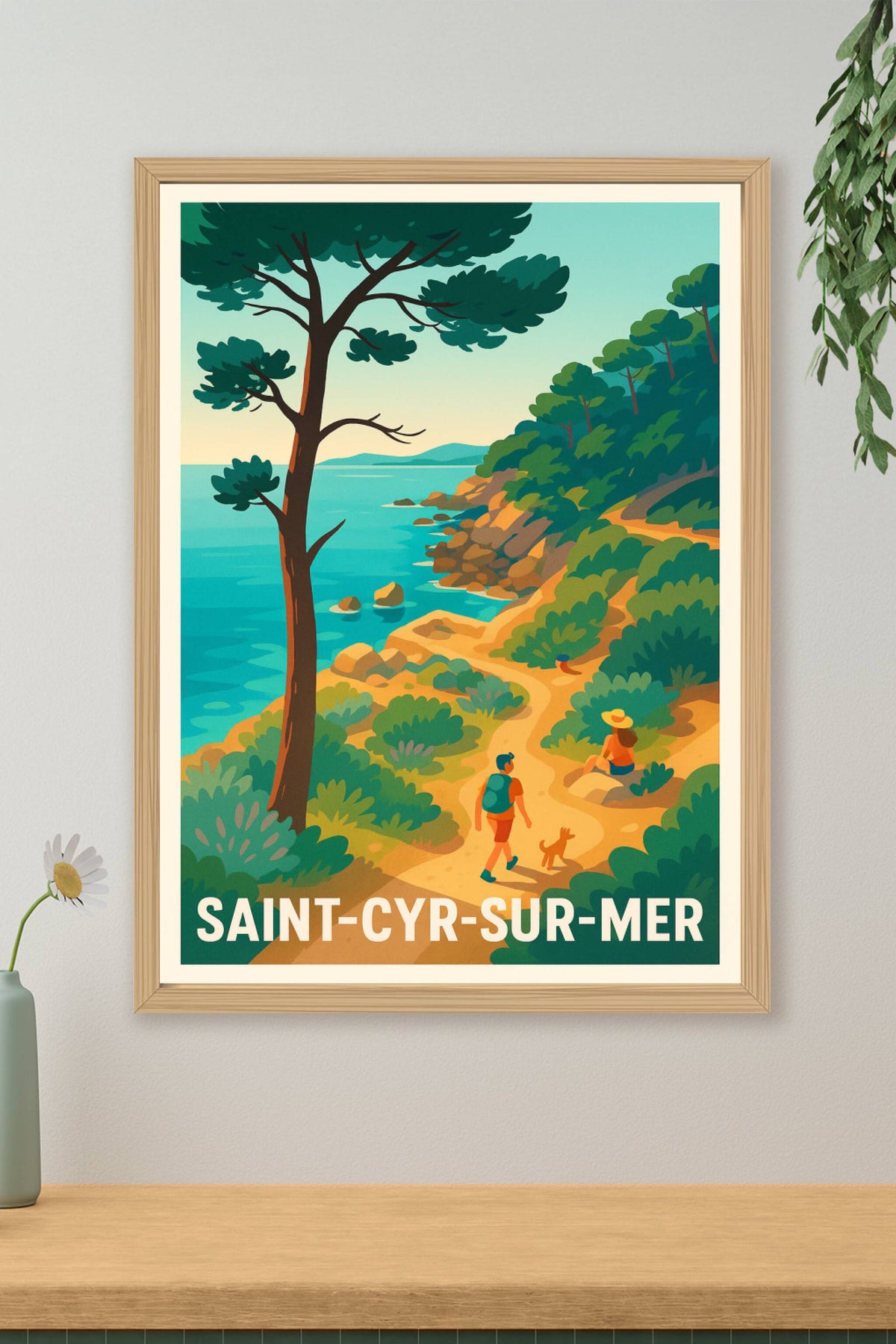 Affiche Saint-Cyr-sur-Mer — Évasion et nature en Méditerranée · poster d'art de Saint-Cyr-sur-Mer