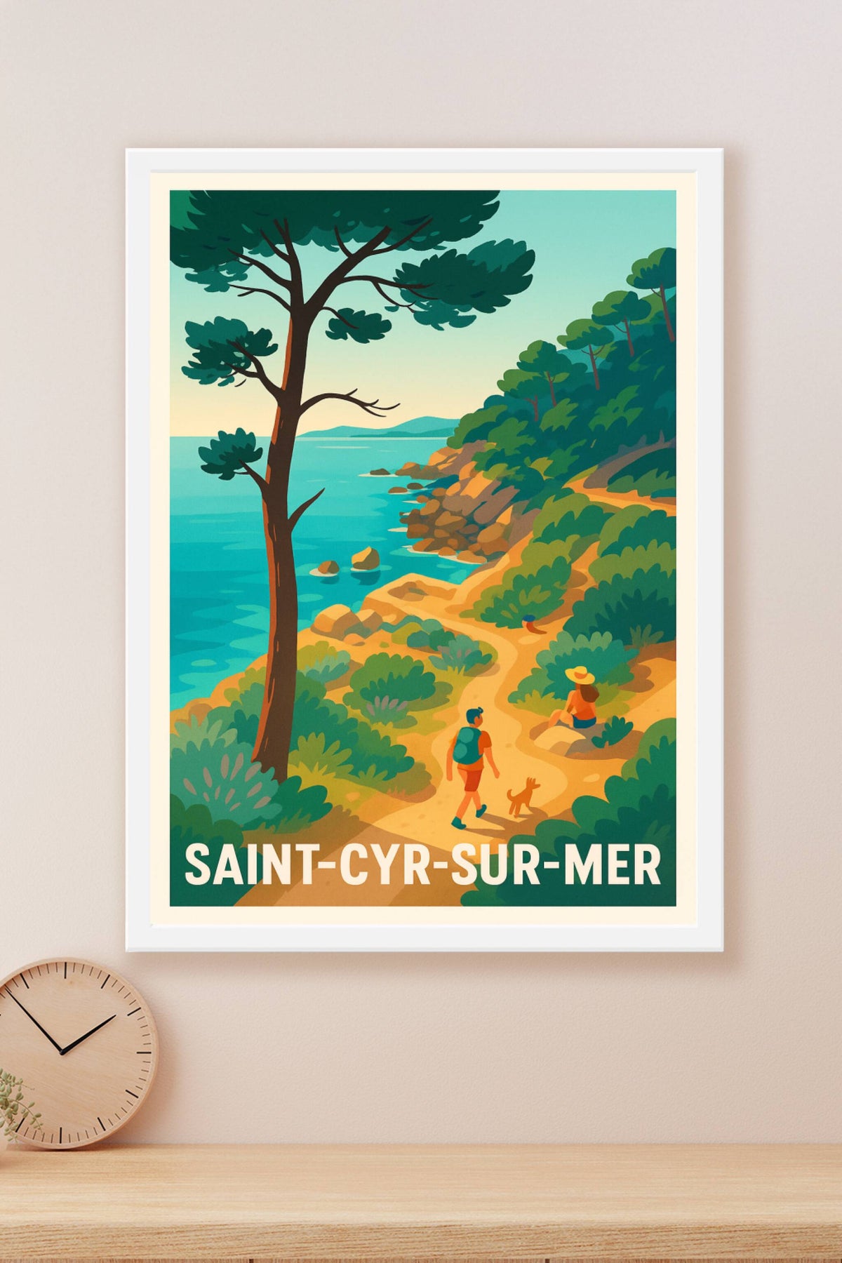 Affiche Saint-Cyr-sur-Mer — Évasion et nature en Méditerranée · poster d'art de Saint-Cyr-sur-Mer