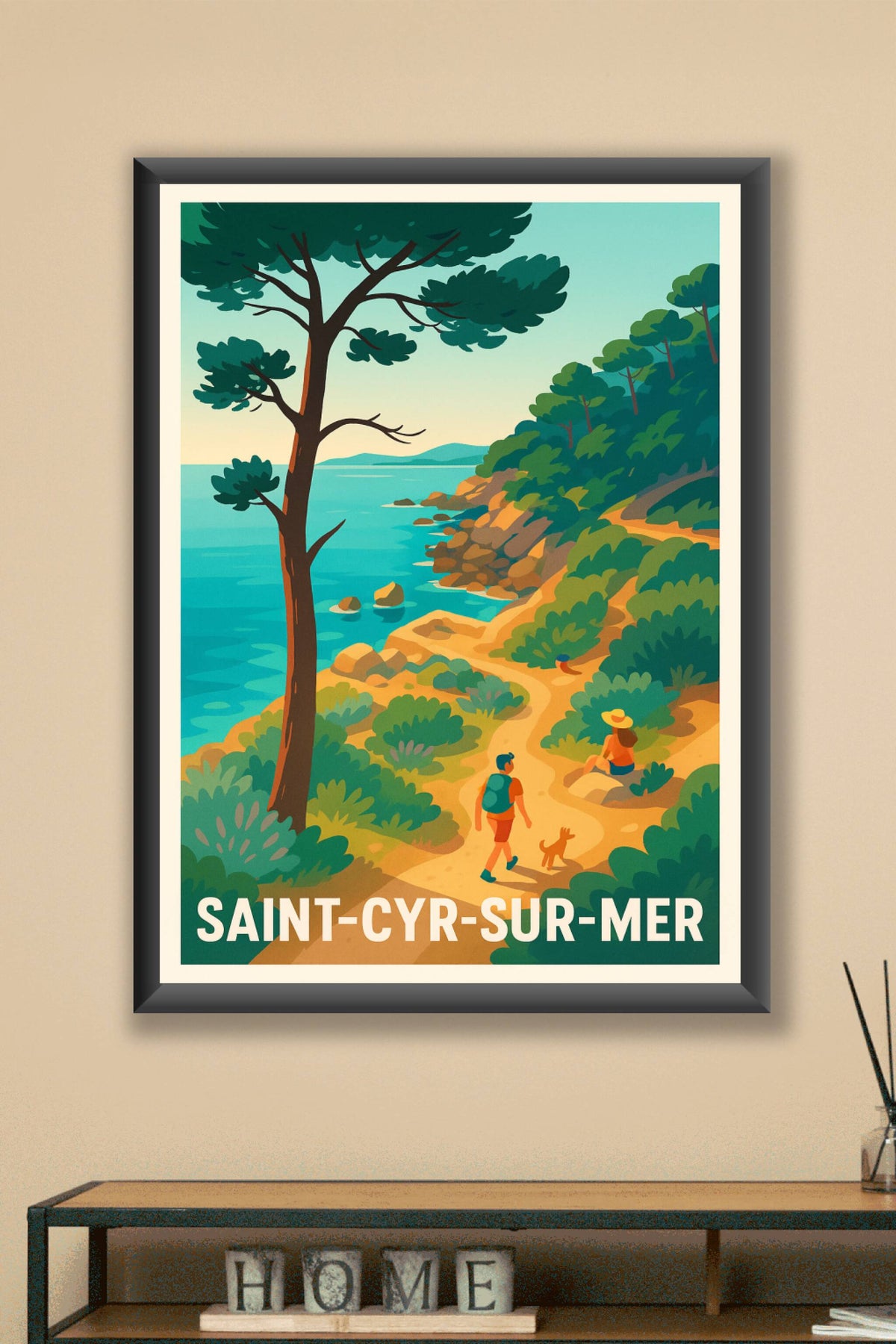 Affiche Saint-Cyr-sur-Mer — Évasion et nature en Méditerranée · poster d'art de Saint-Cyr-sur-Mer