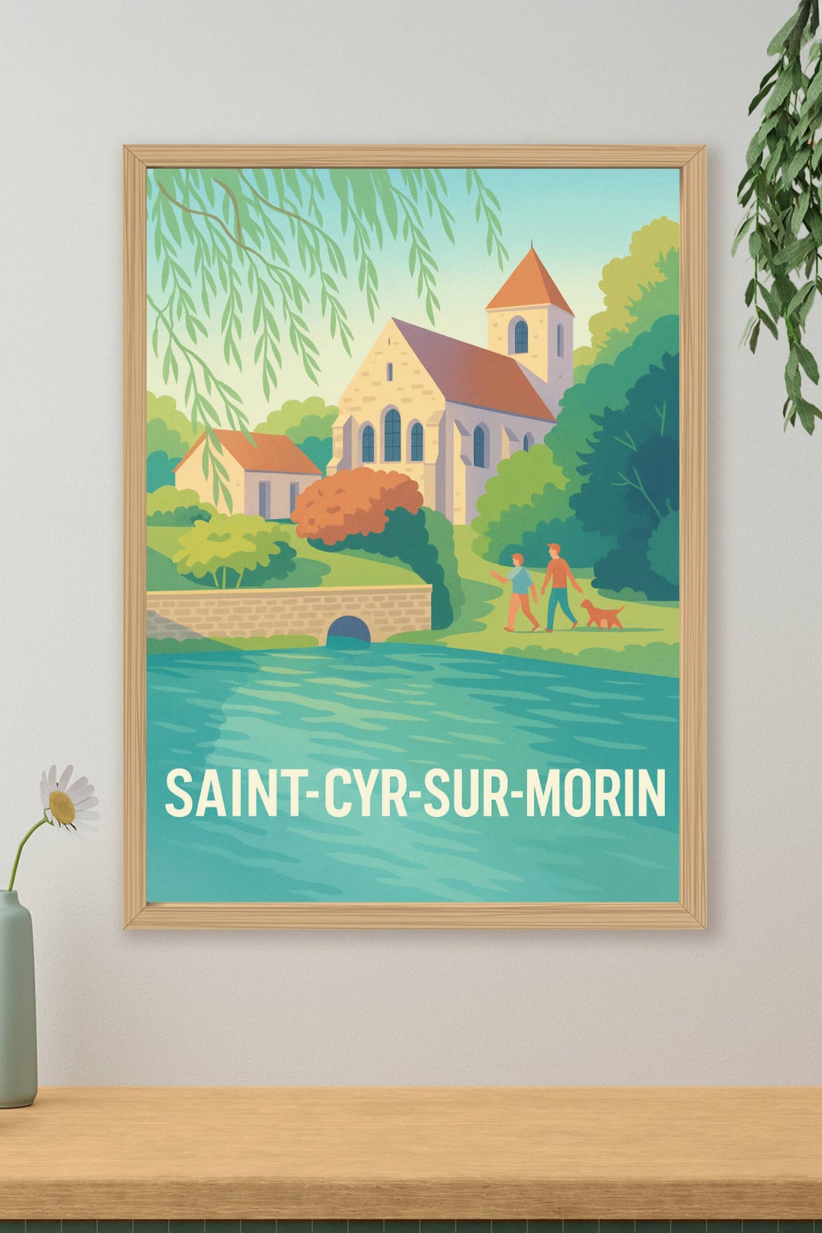 Affiche Saint-Cyr-sur-Morin — Charme bucolique en bord de rivière · poster d'art de Saint-Cyr-sur-Morin