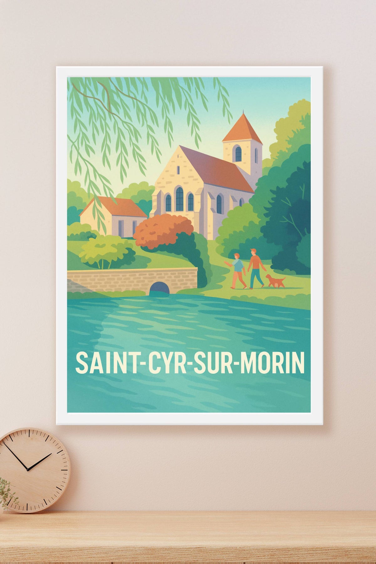Affiche Saint-Cyr-sur-Morin — Charme bucolique en bord de rivière · poster d'art de Saint-Cyr-sur-Morin