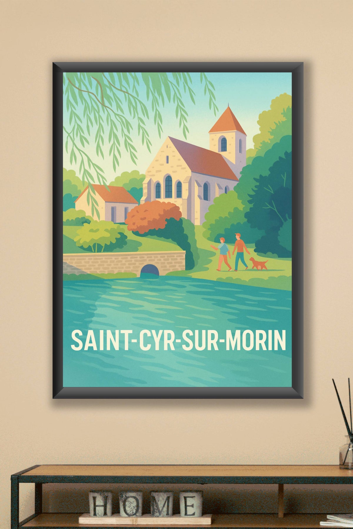 Affiche Saint-Cyr-sur-Morin — Charme bucolique en bord de rivière · poster d'art de Saint-Cyr-sur-Morin